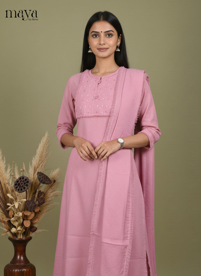 Pink -Readymade 3 Piece Salwar