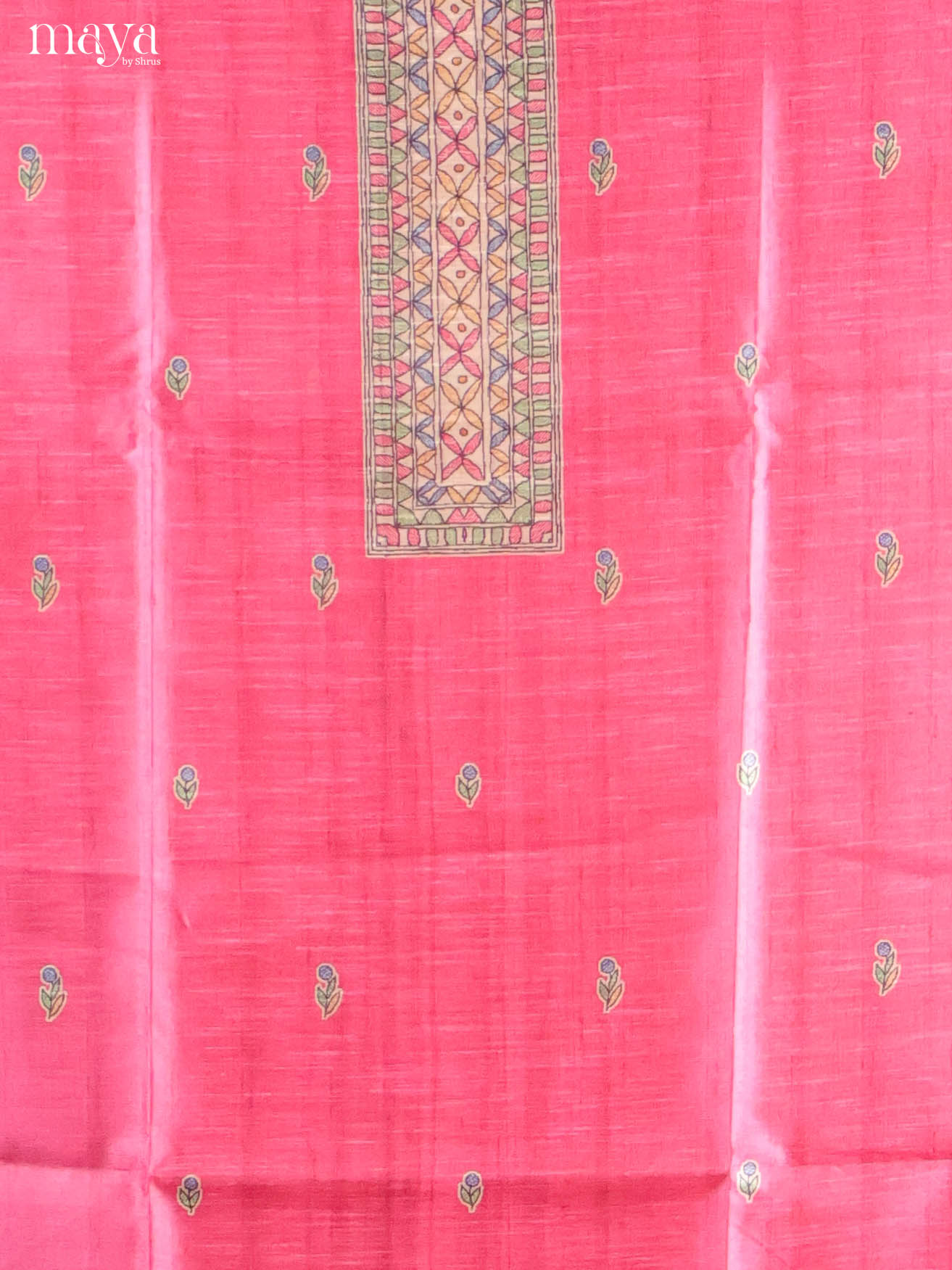 Pink -Semi Tussar Salwar Unstitch