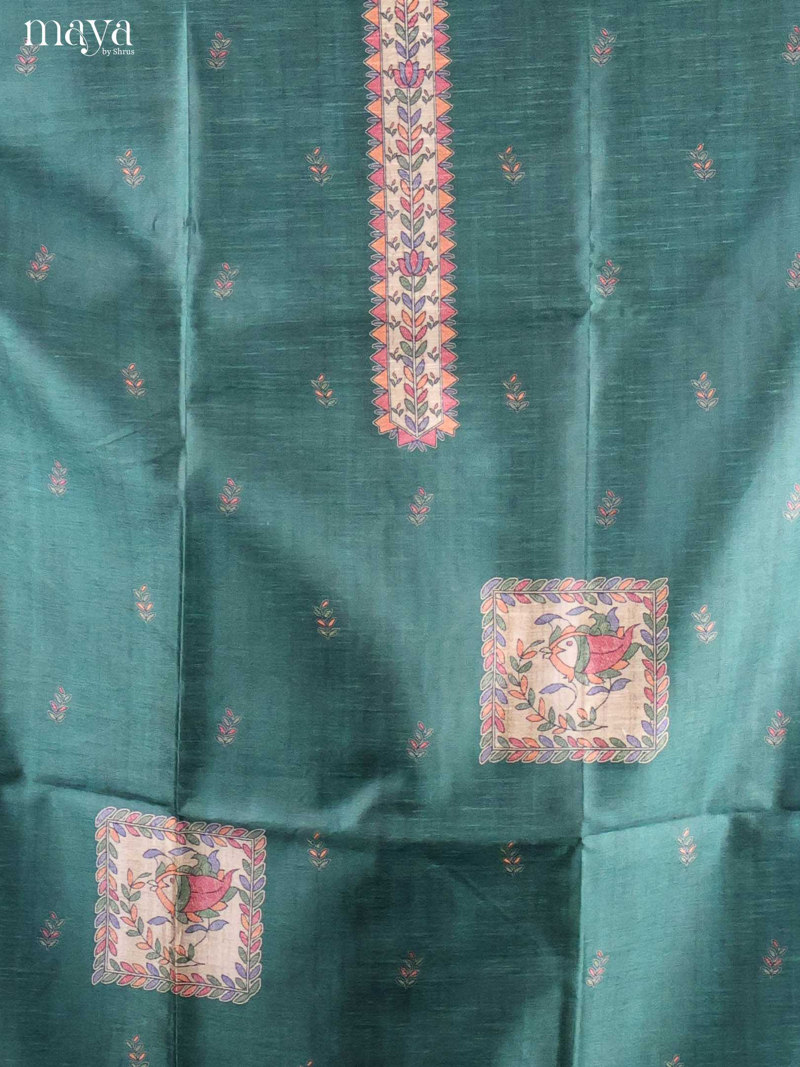 Green-Semi Tussar Salwar Unstitch