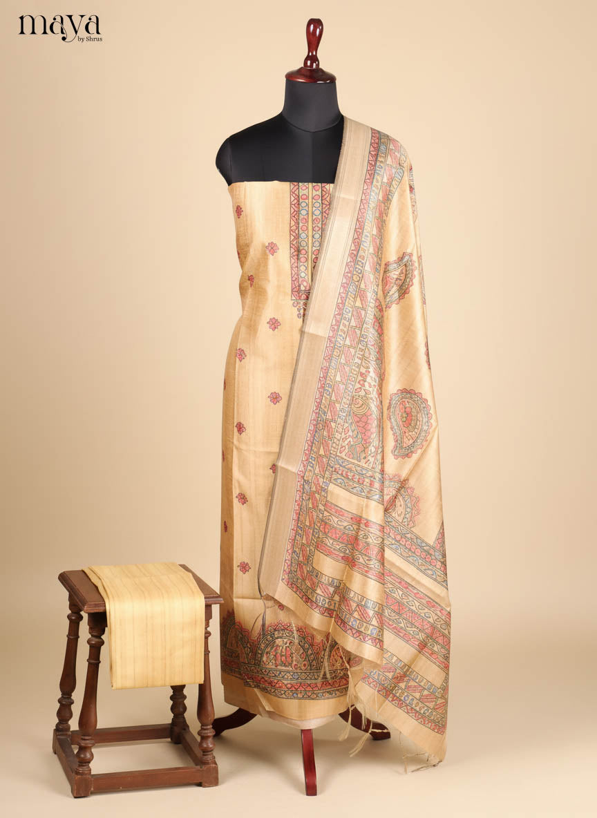 Sandal -Semi Tussar Salwar Unstitch