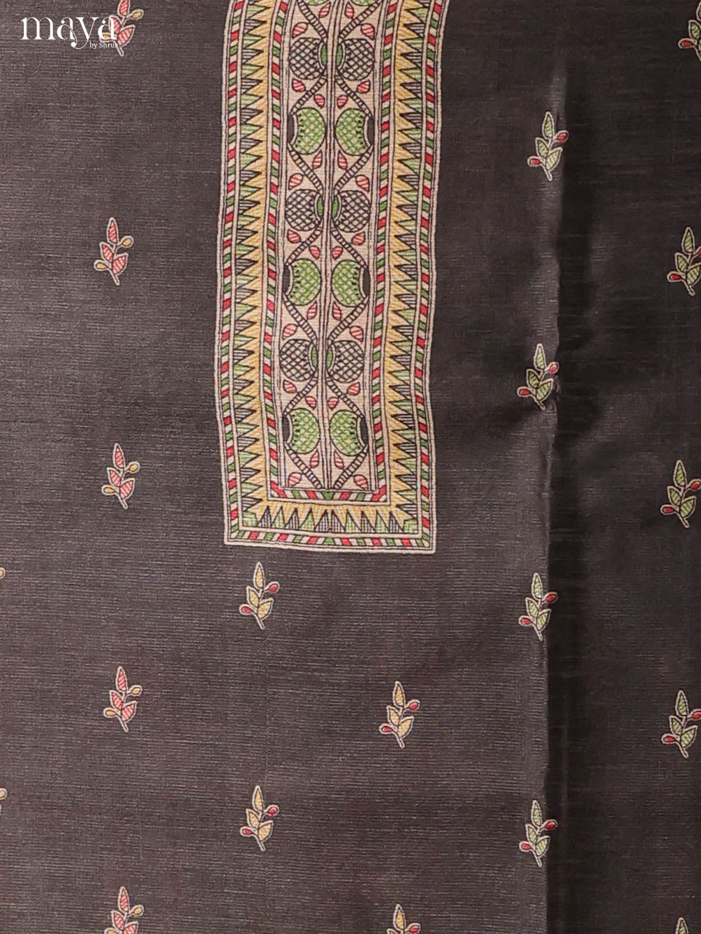 Black -Semi Tussar Salwar Unstitch