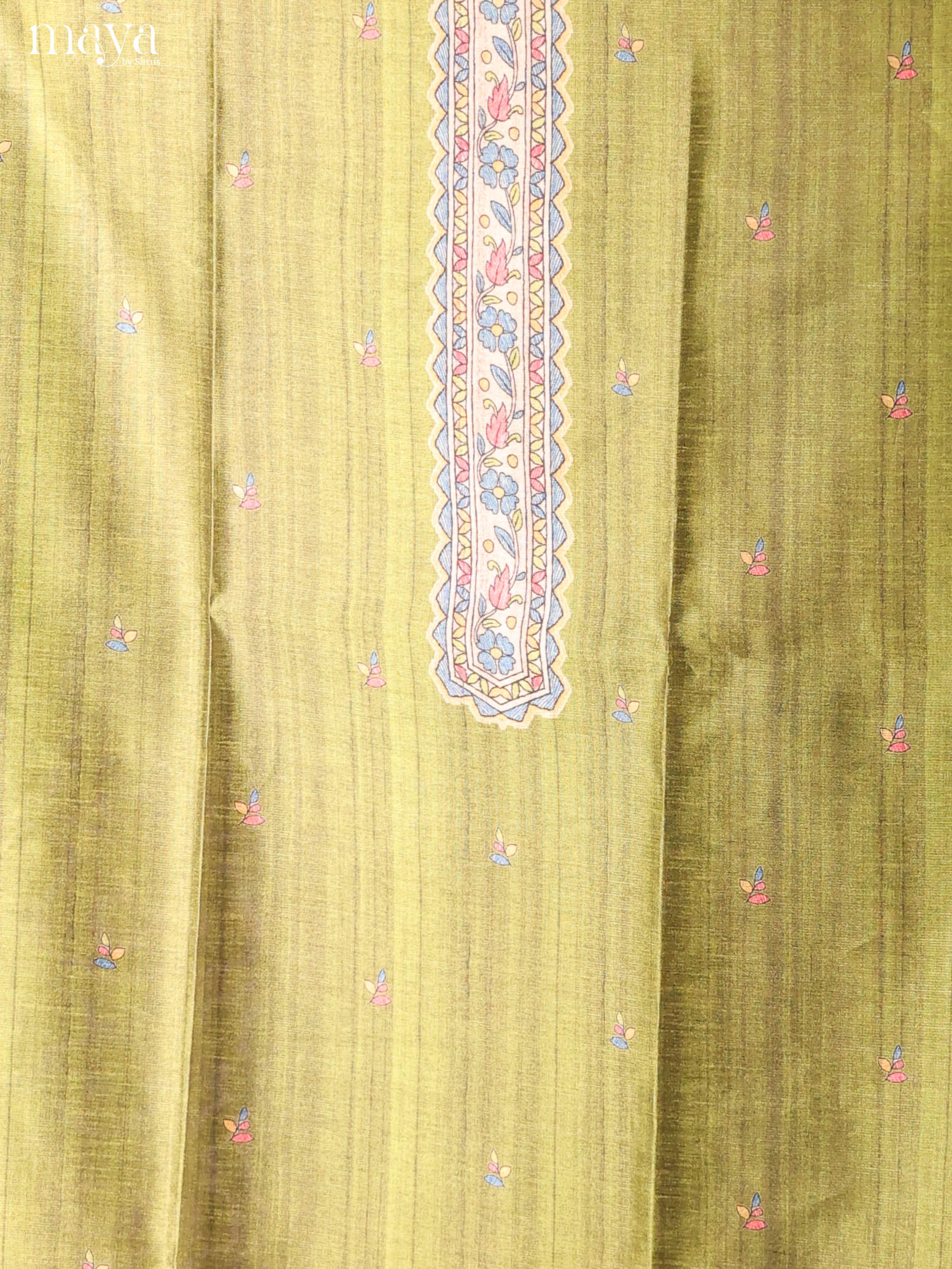 Green -Semi Tussar Salwar Unstitch