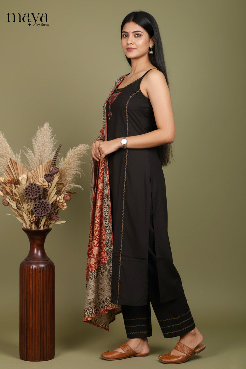 Black & Red-Readymade 3 Piece