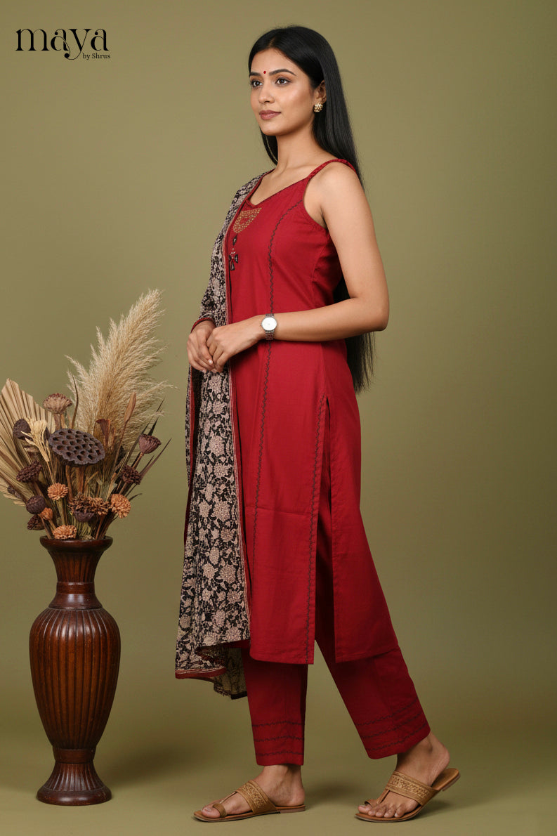 Red & Black-Readymade 3 Piece