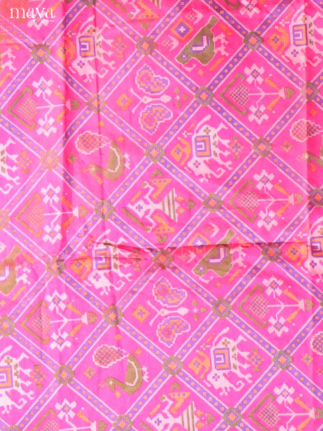 Pink & Purple-Semi patola salwar unstitch