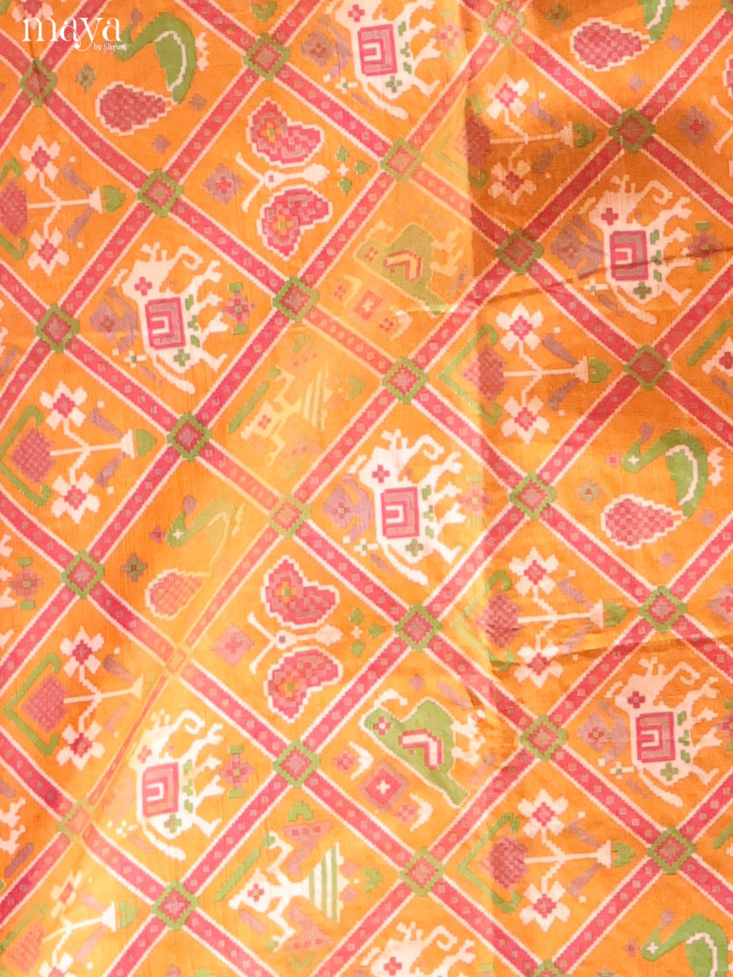 Mustard & Brick-Semi patola salwar unstitch