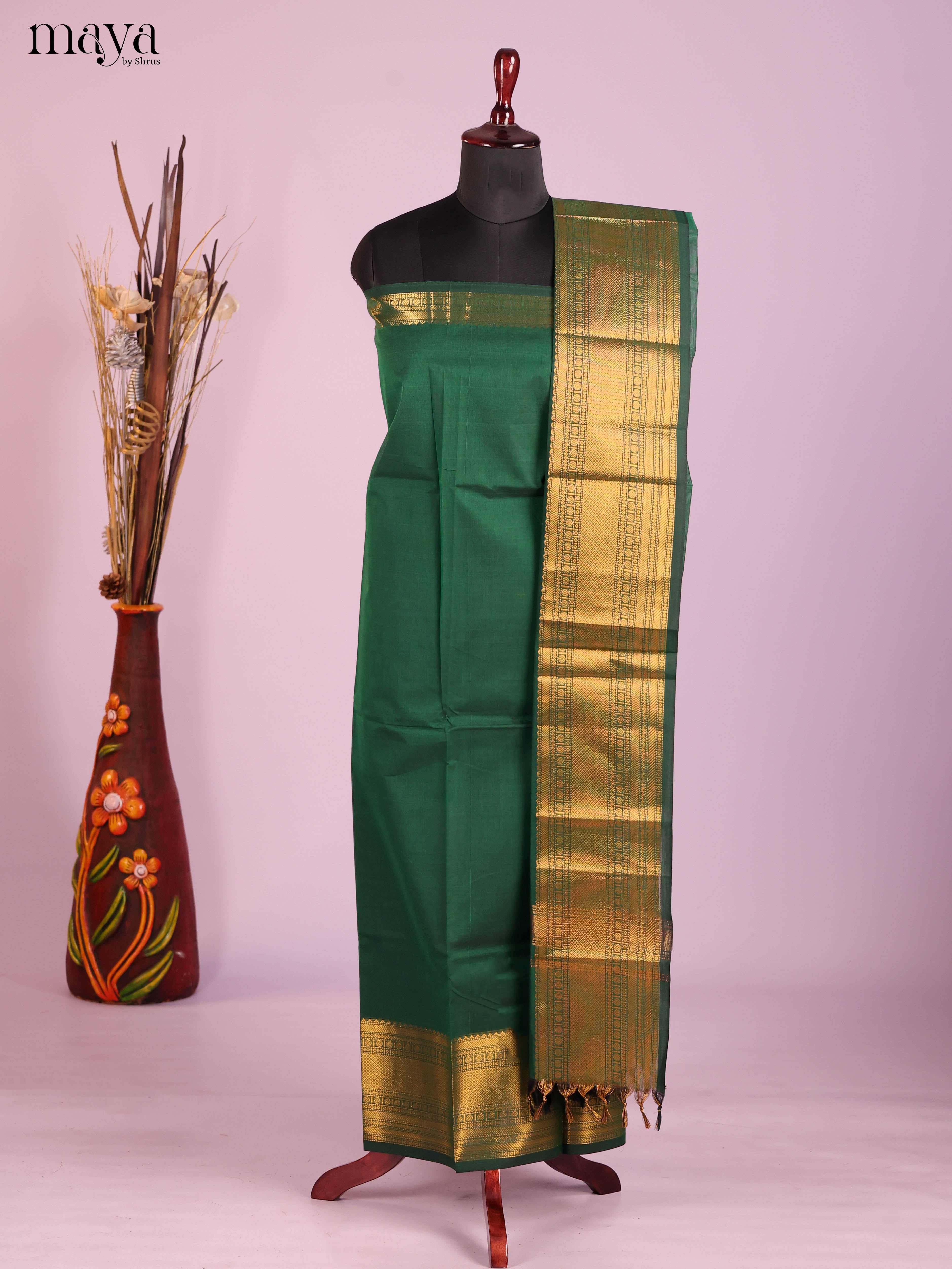 Green-chettinad top & dupatta combo