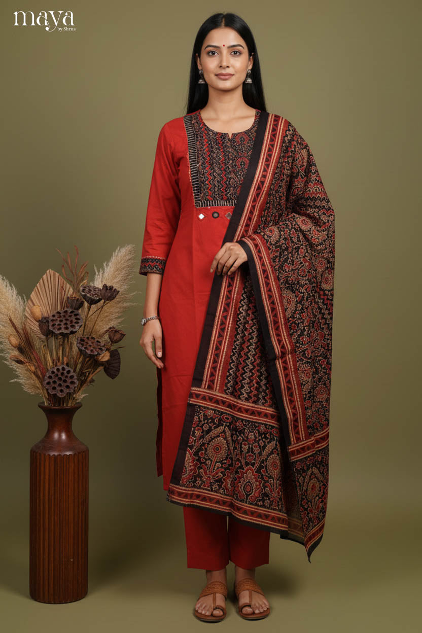 Red & Black -Readymade 3 Piece