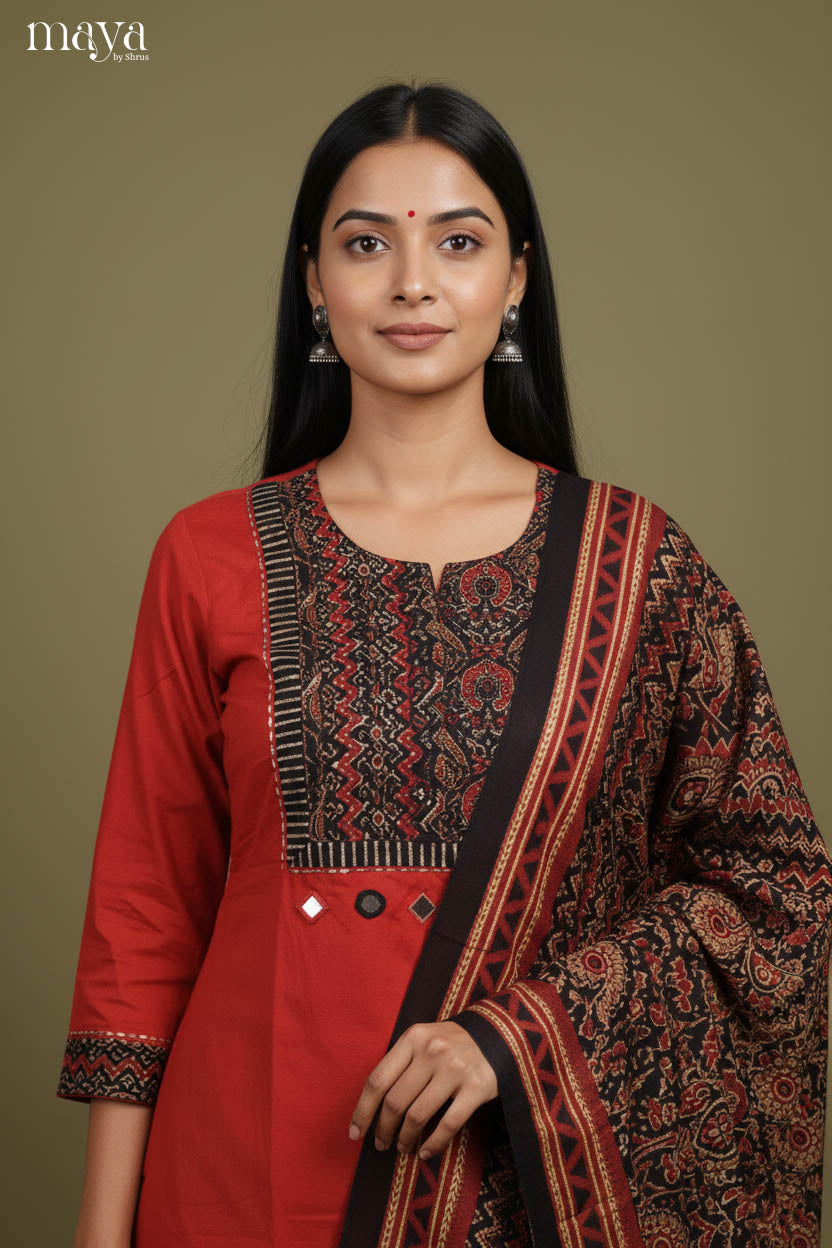 Red & Black -Readymade 3 Piece