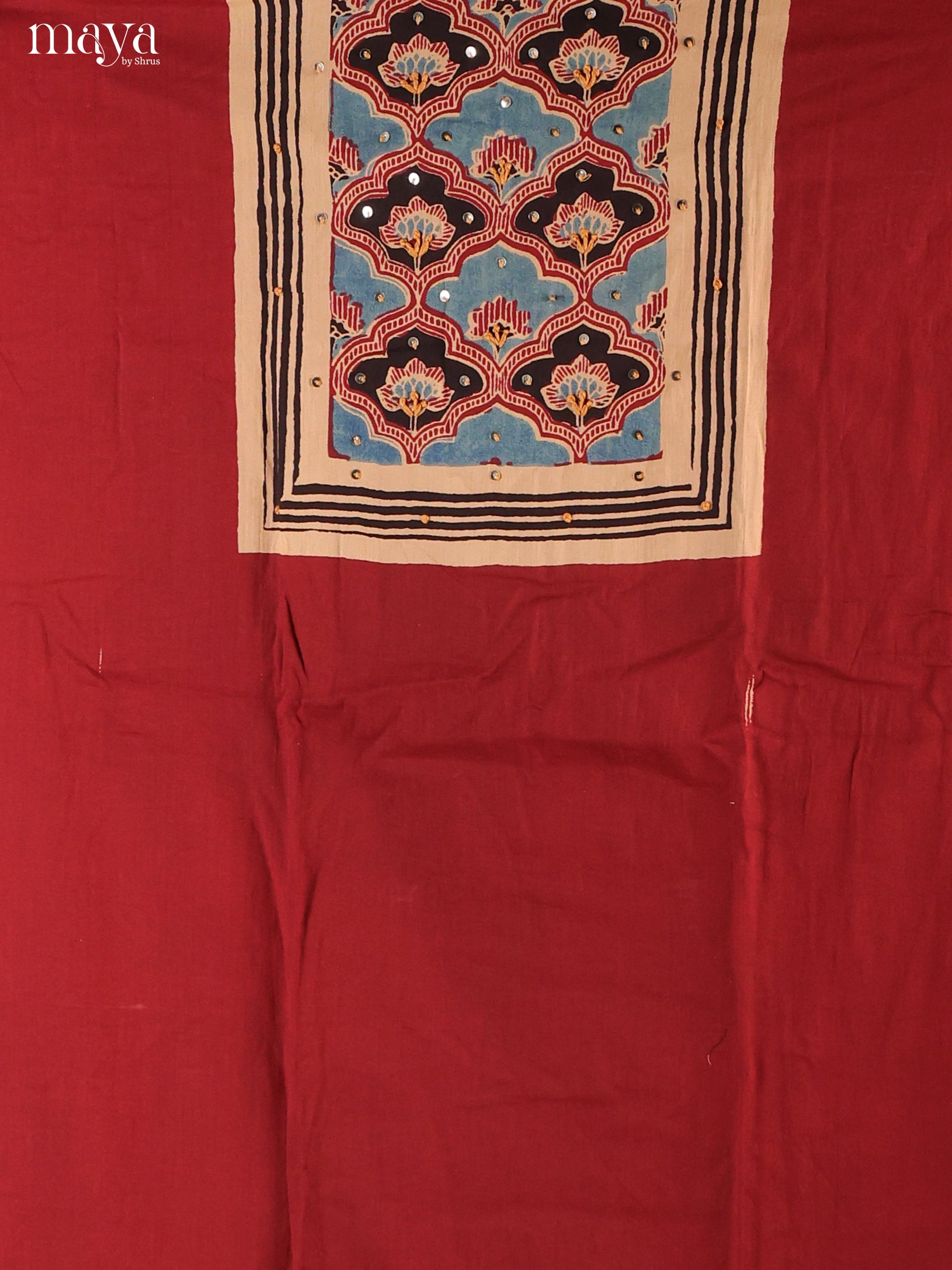 Red -Ajrakh Salwar Unstitch