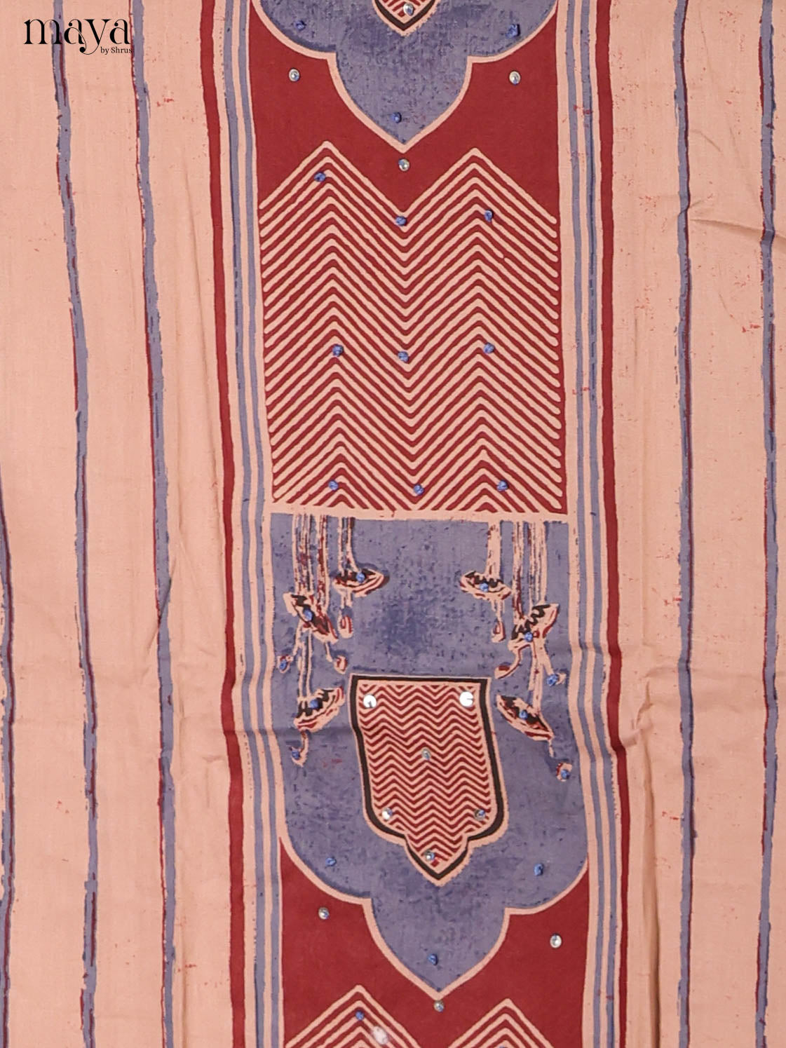 Peach & Maroon -Ajrakh Salwar Unstitch