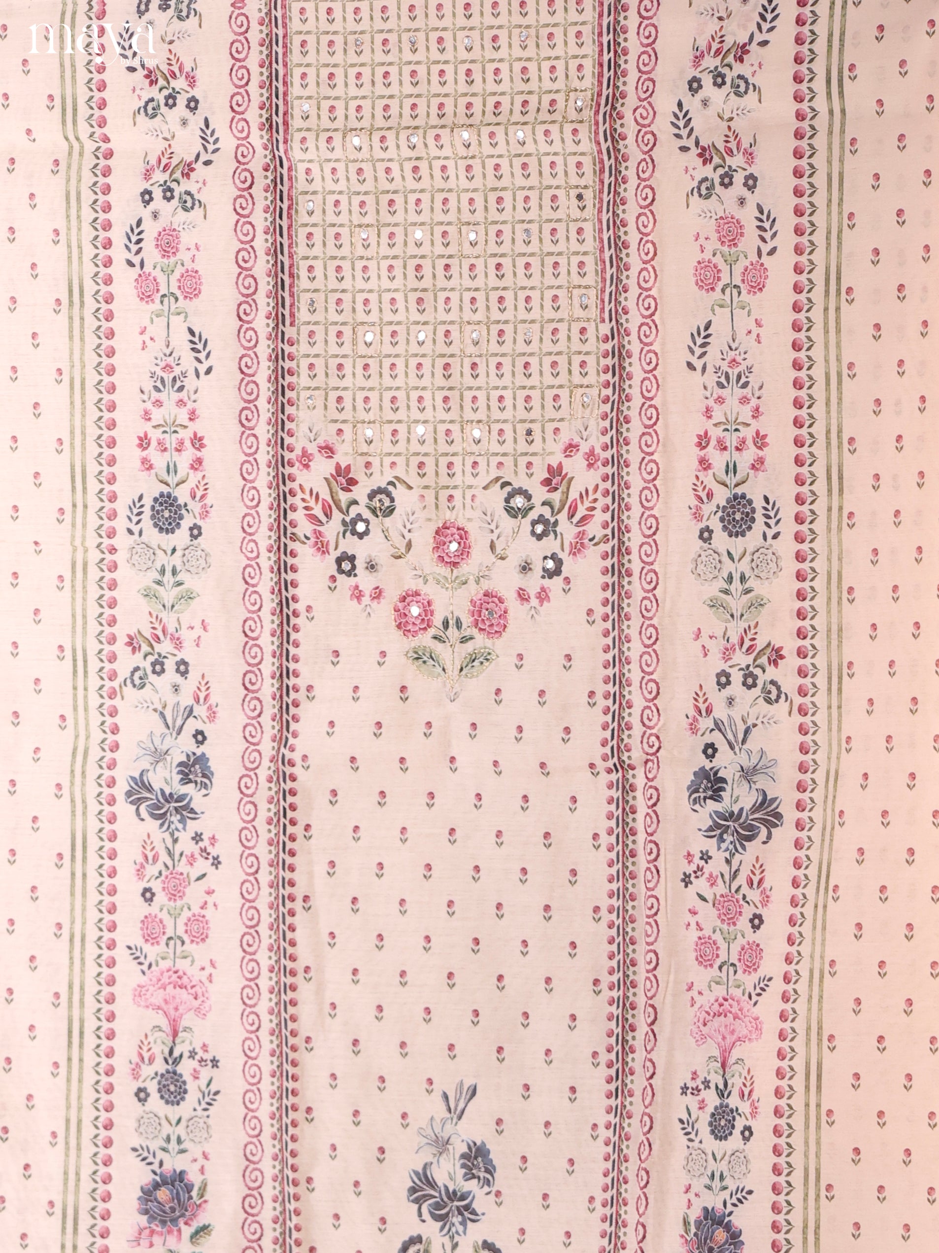 Cream & Brick -Chanderi salwar Unstitch