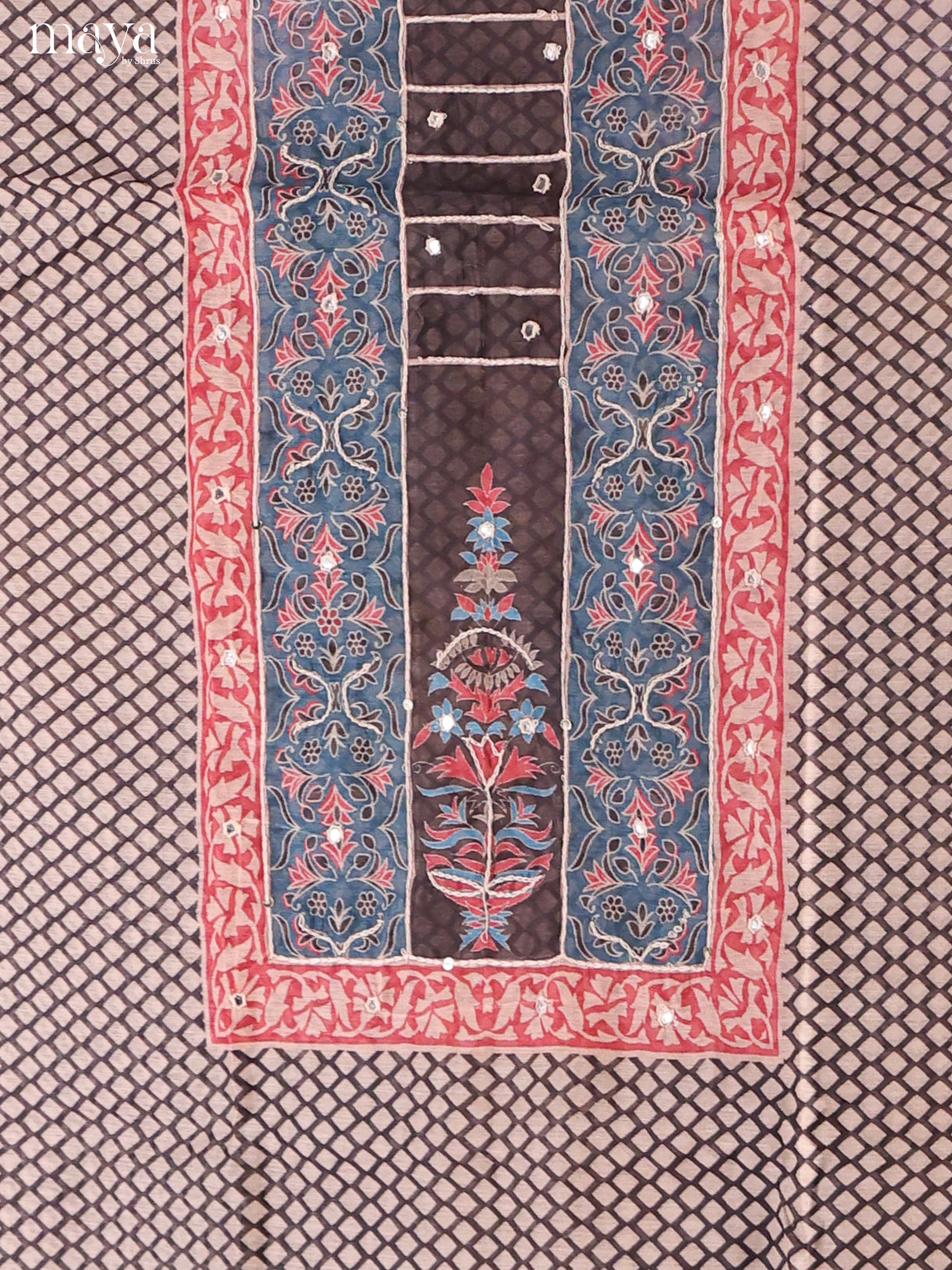 Cream & Black -Chanderi salwar Unstitch