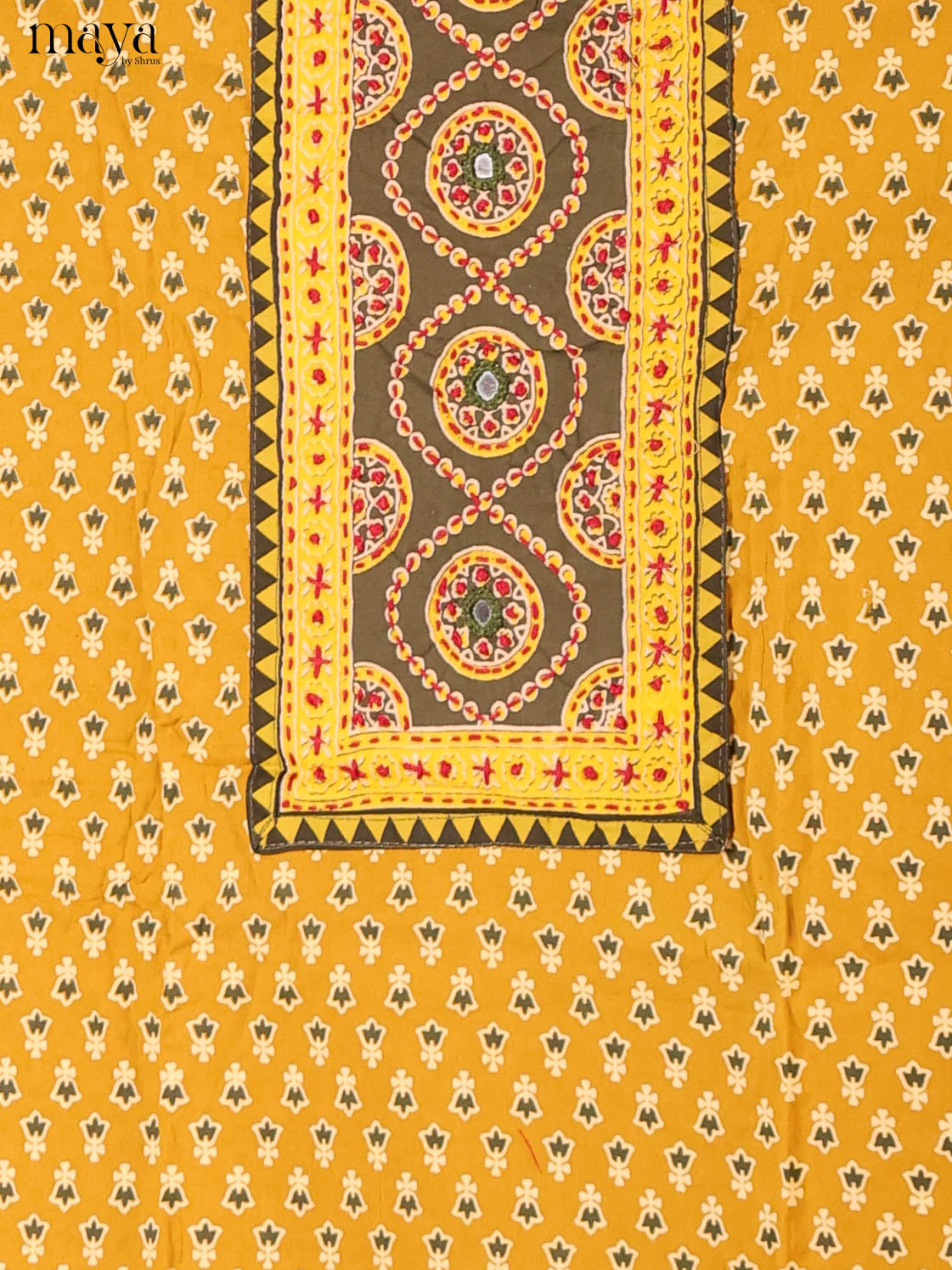 Mustard & Grey Green-Ajrakh Salwar Unstitch