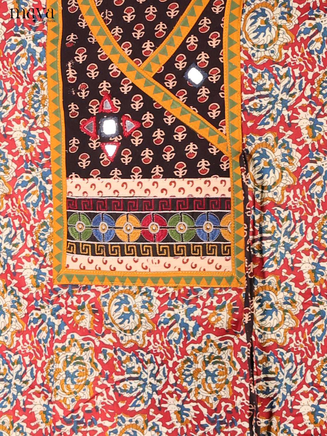 Red & Cream -Ajrakh Salwar Unstitch