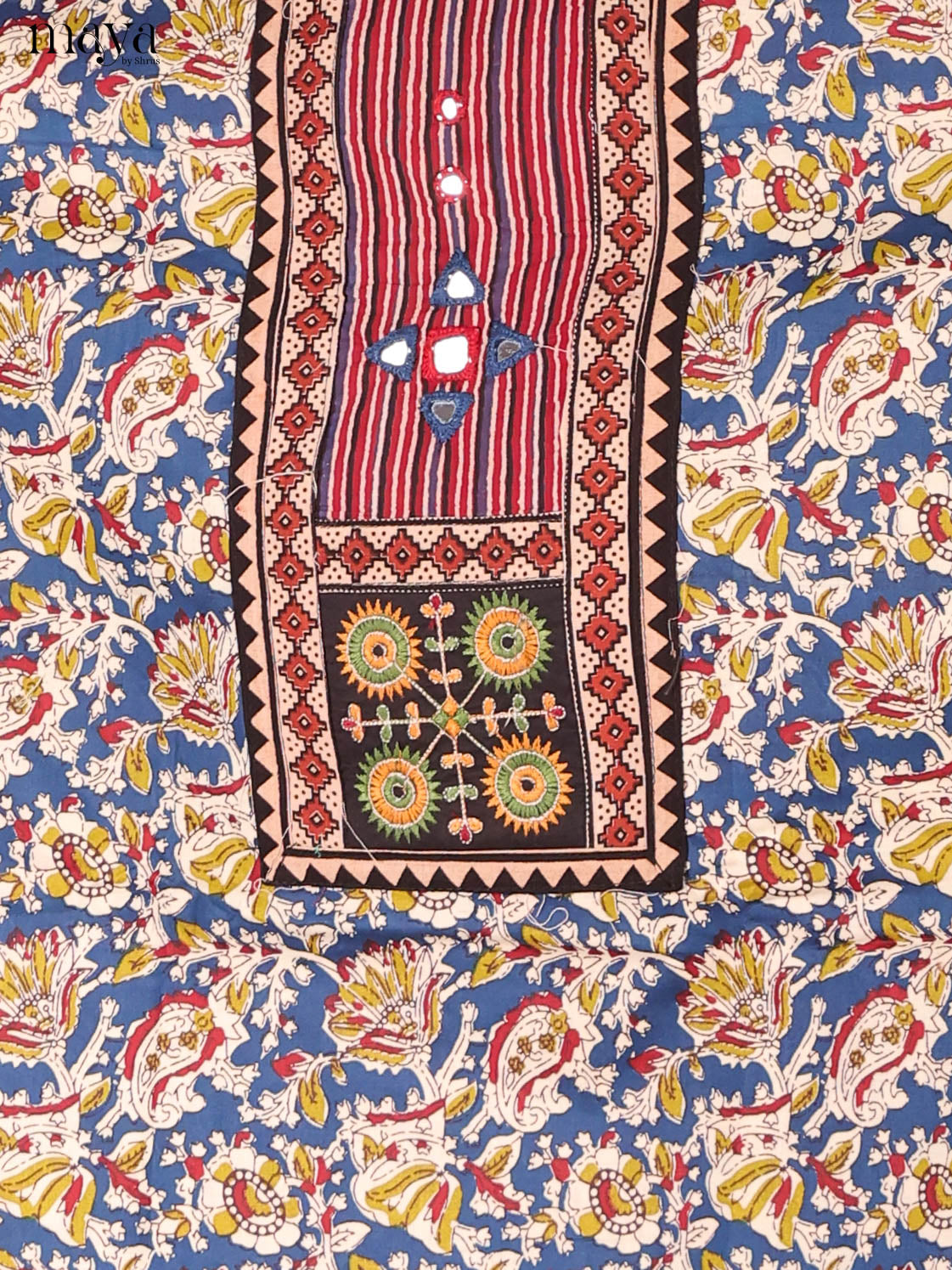 Blue & Cream -Ajrakh Salwar Unstitch