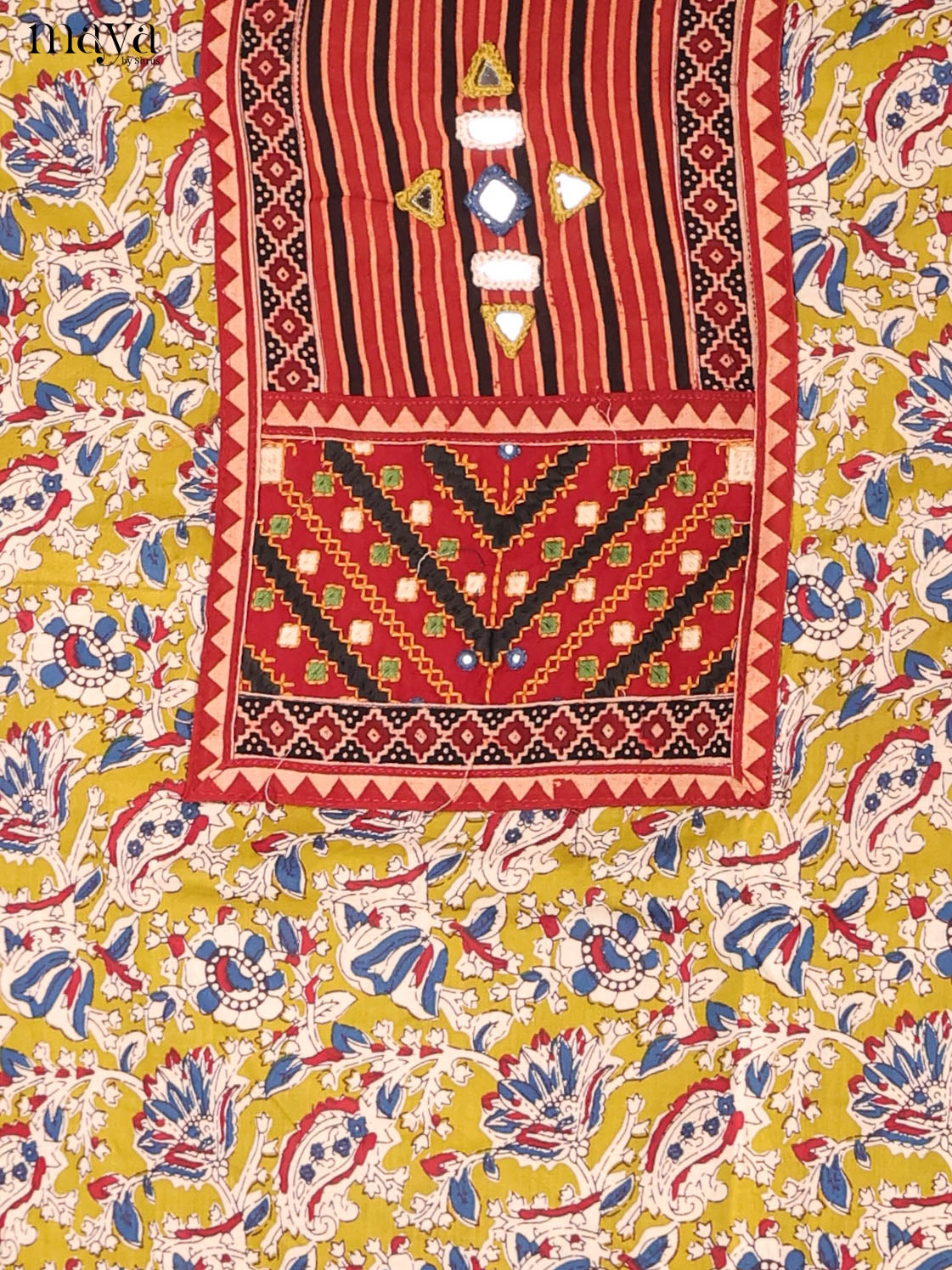 Yellow & Cream -Ajrakh Salwar Unstitch