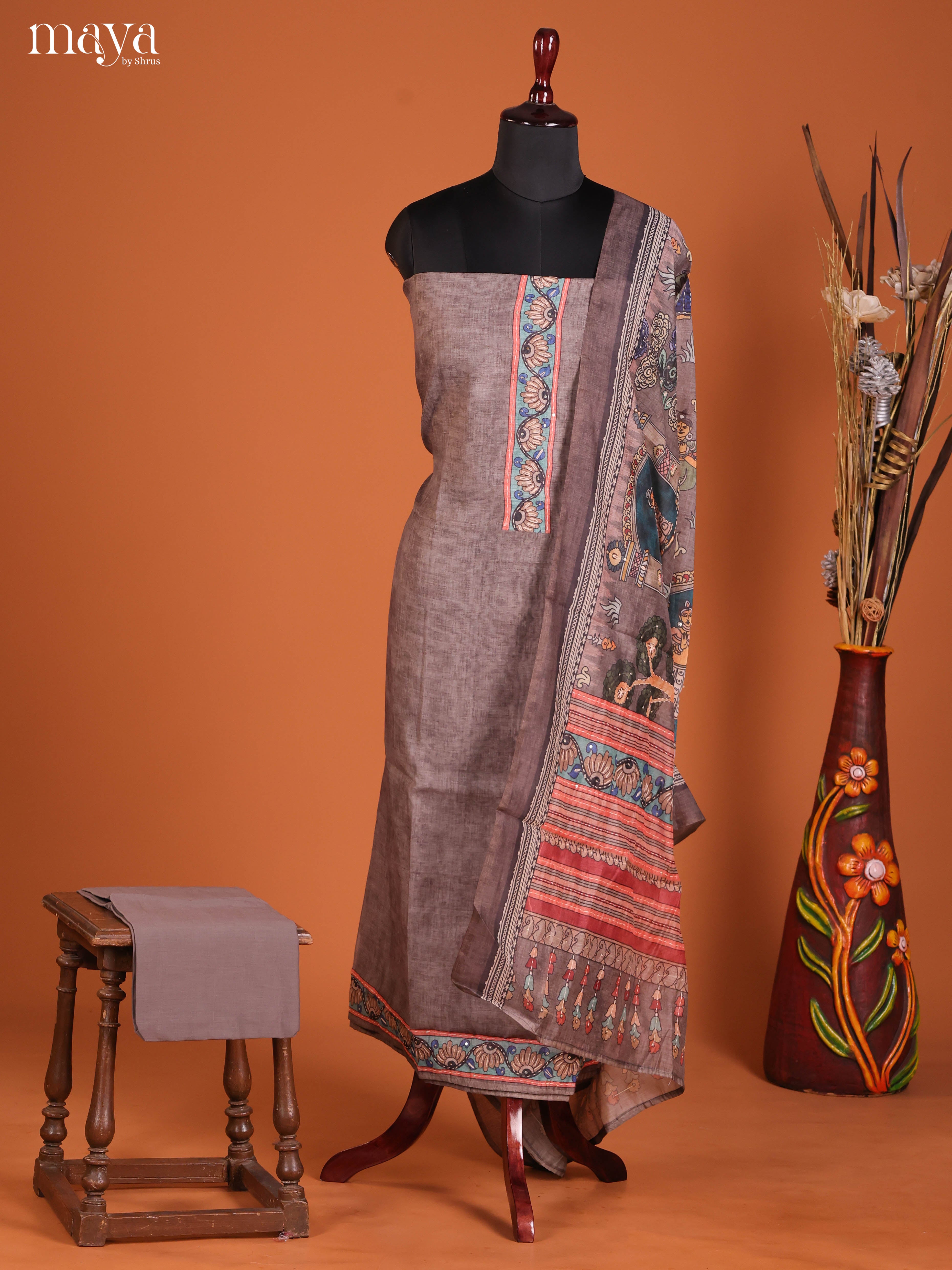 Light Brown - Chanderi salwar Unstitch
