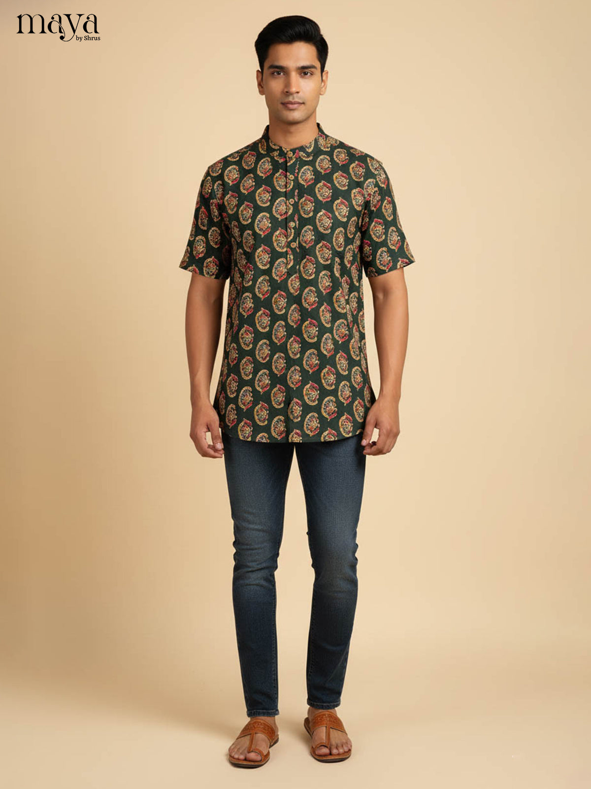 Green-Readymade Mens Kurta