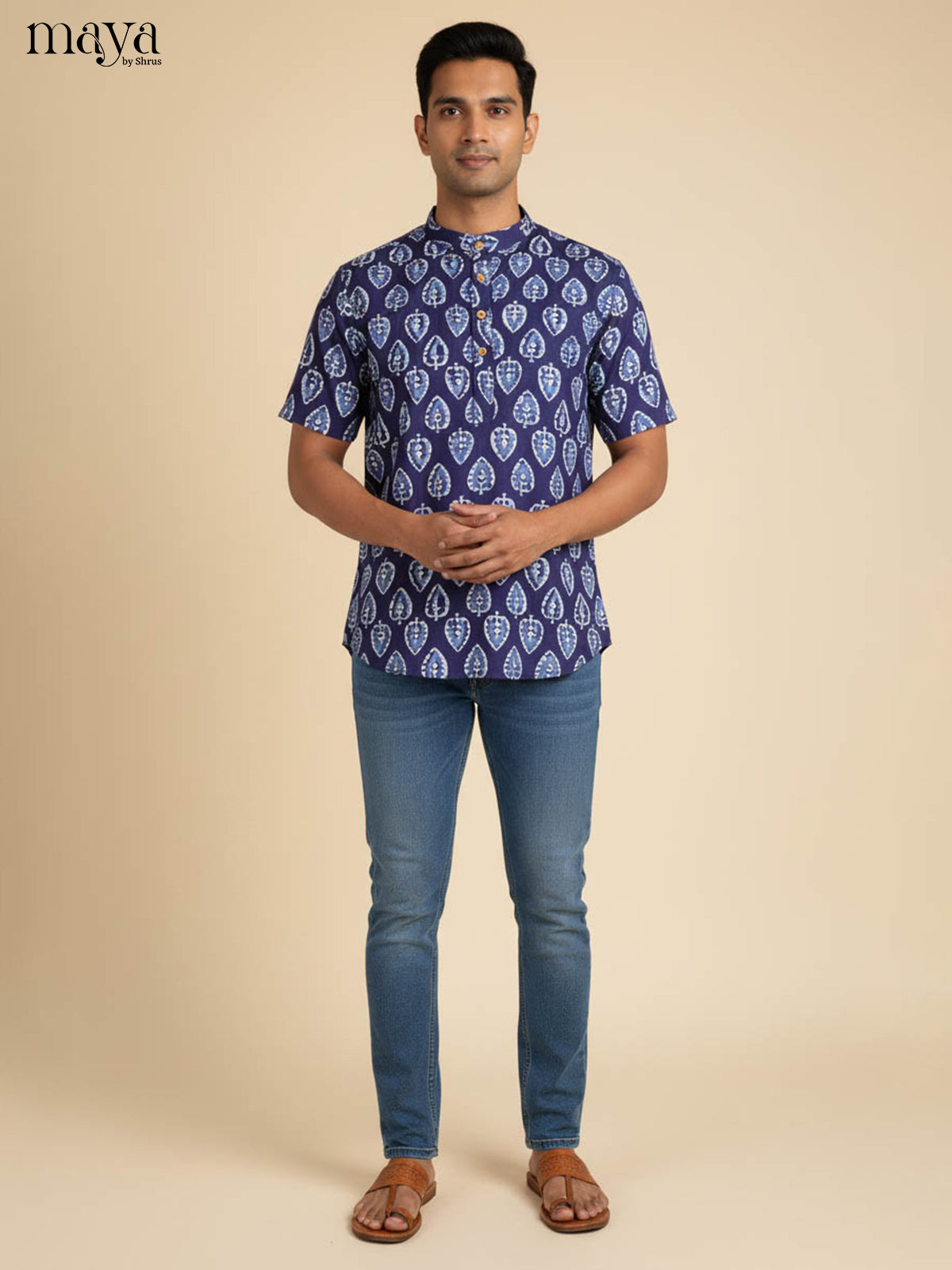 Blue -Readymade Mens Kurta