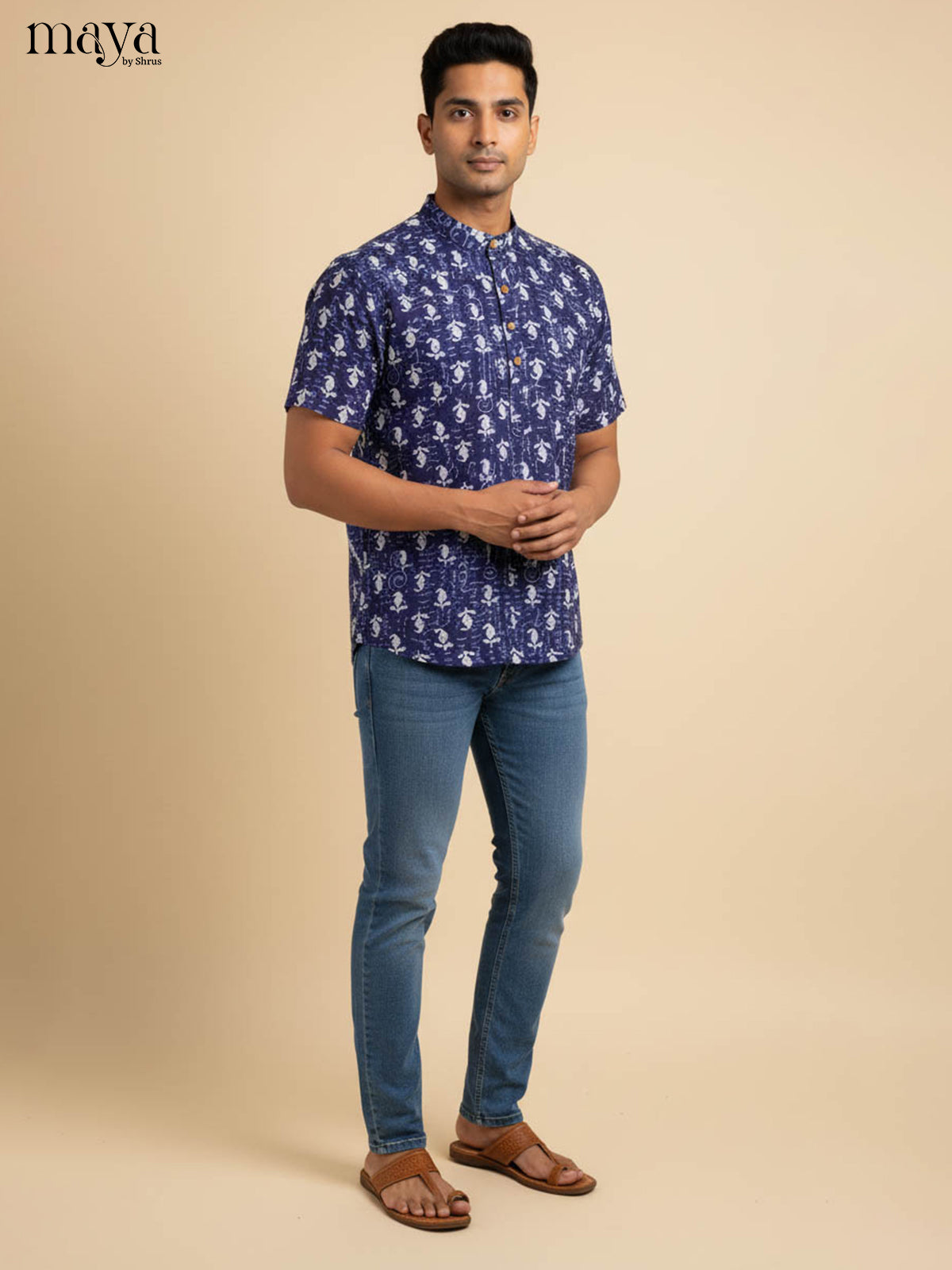 Blue -Readymade Mens Kurta