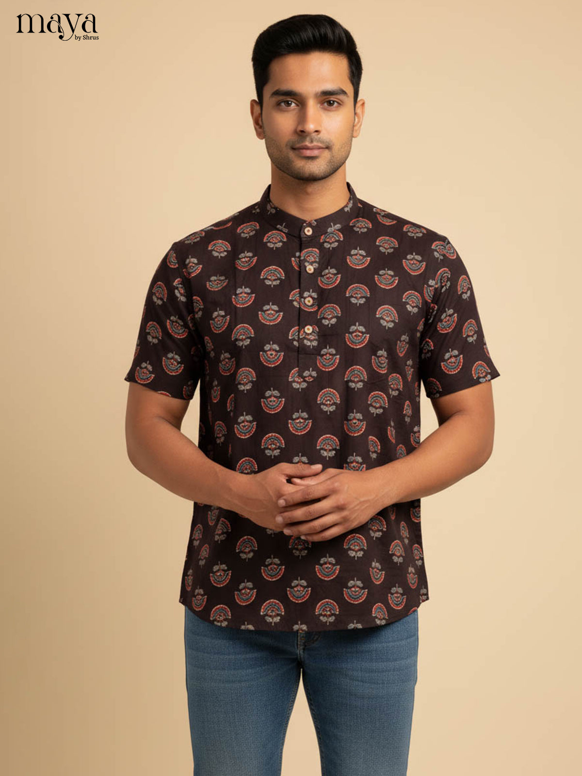 Black-Readymade Mens Kurta