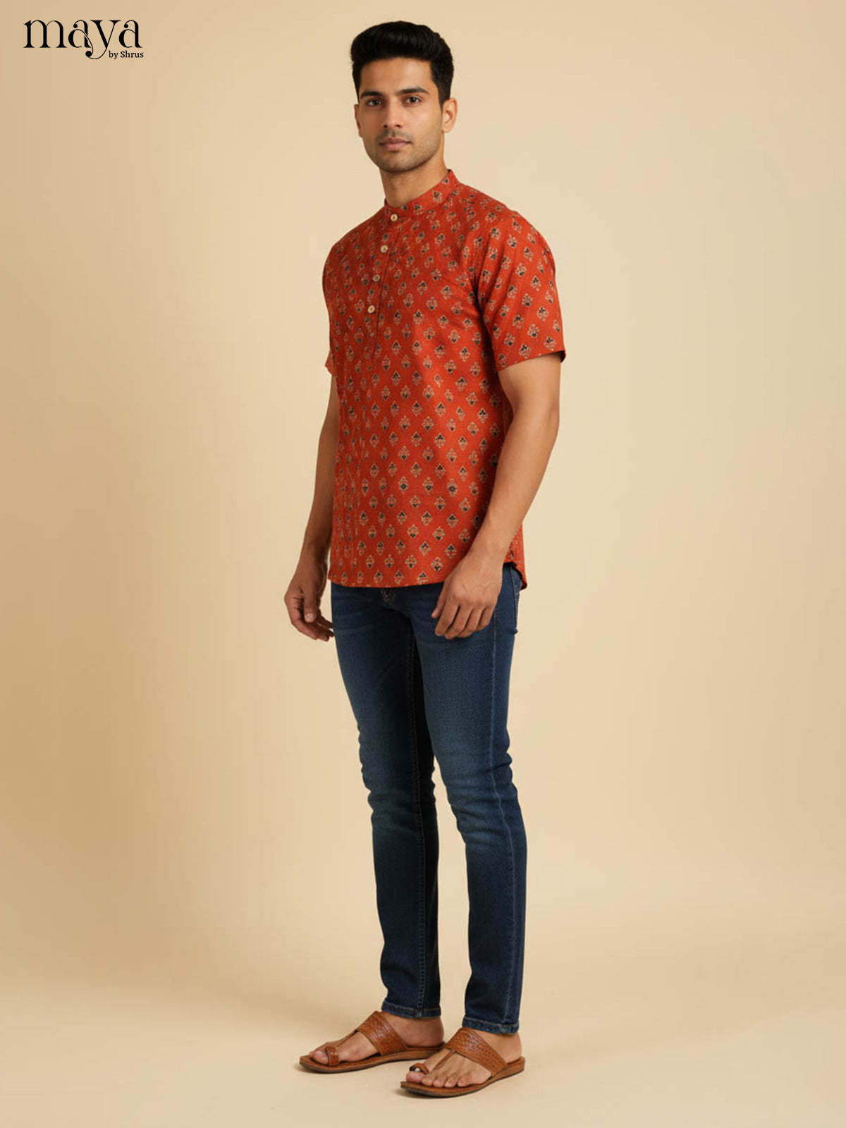 Red-Readymade Mens Kurta
