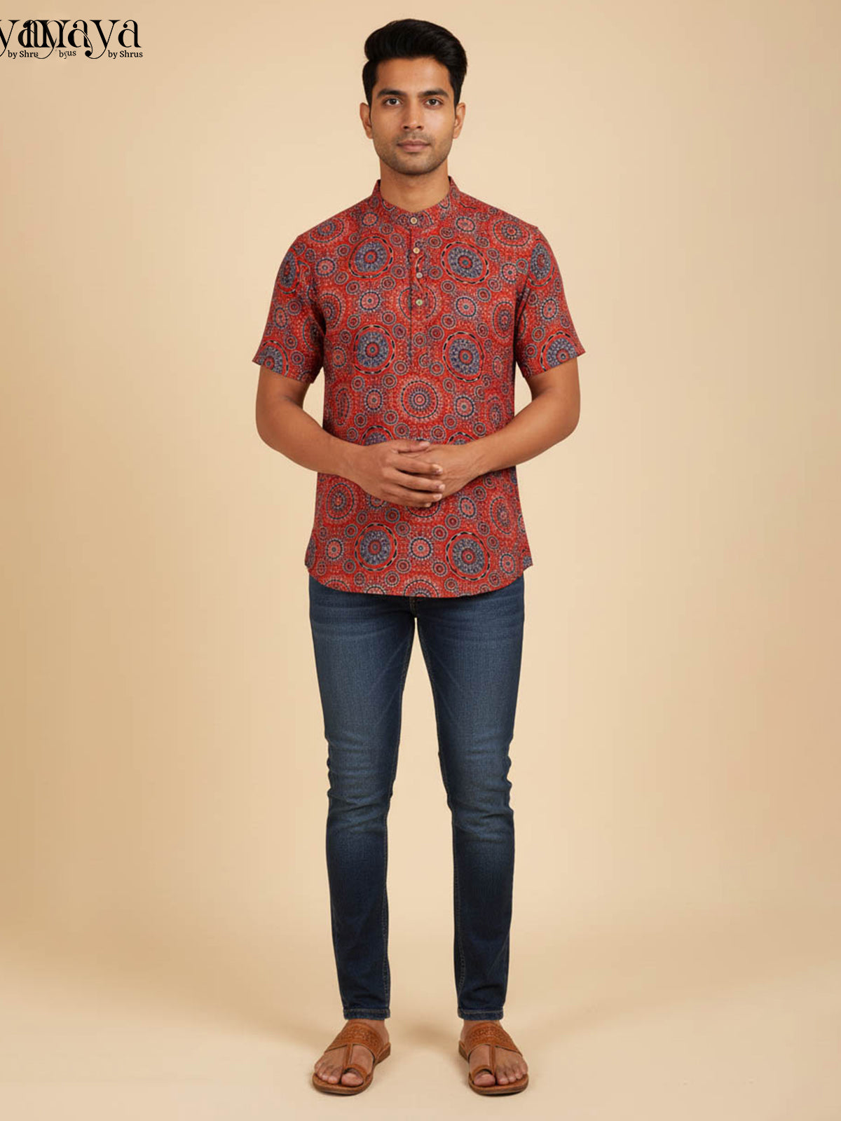 Red-Readymade Mens Kurta