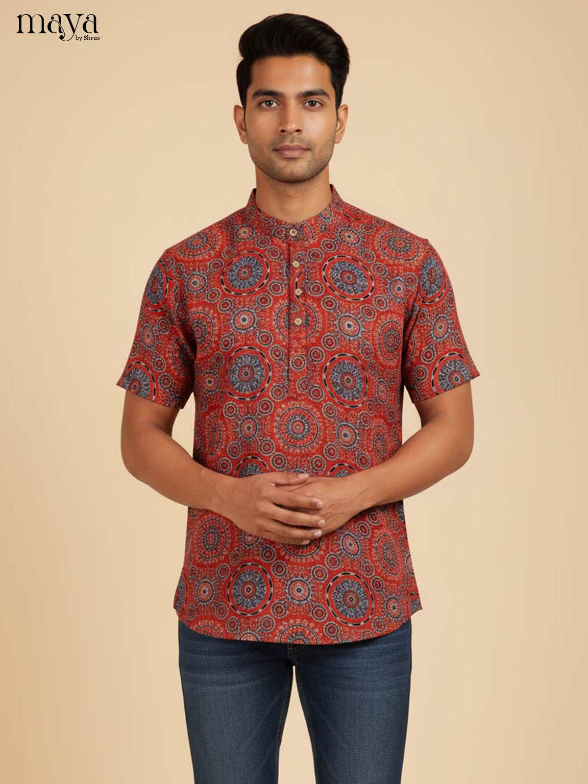 Red-Readymade Mens Kurta