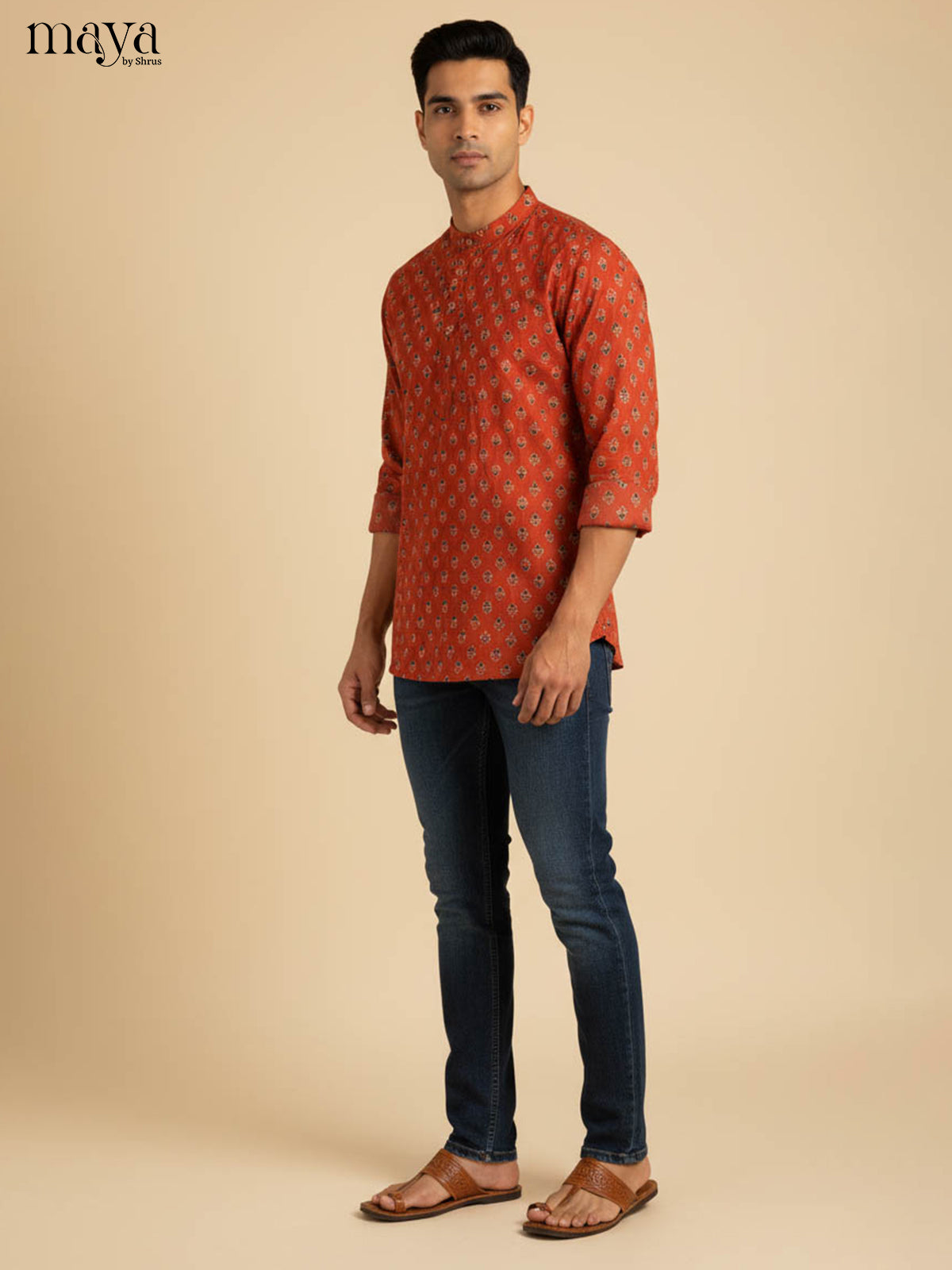 Red-Readymade Mens Kurta