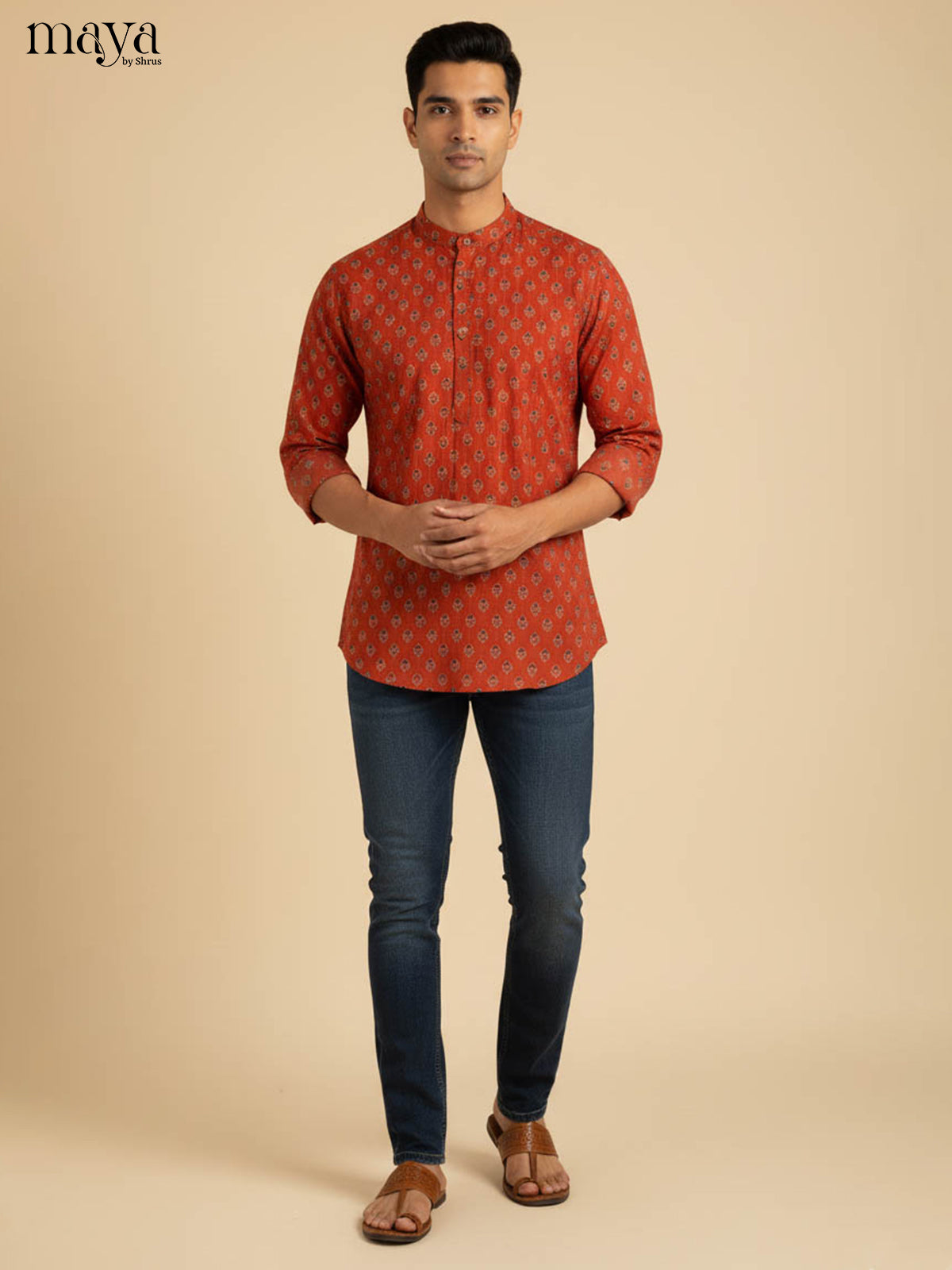 Red-Readymade Mens Kurta