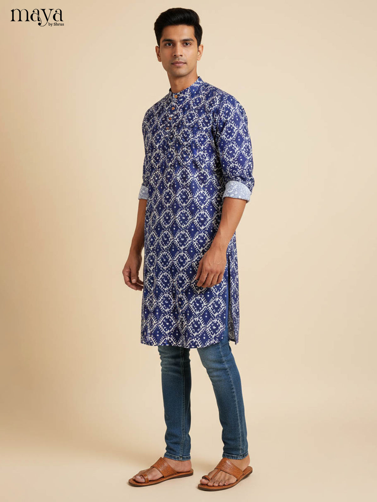 Blue -Readymade Mens Kurta