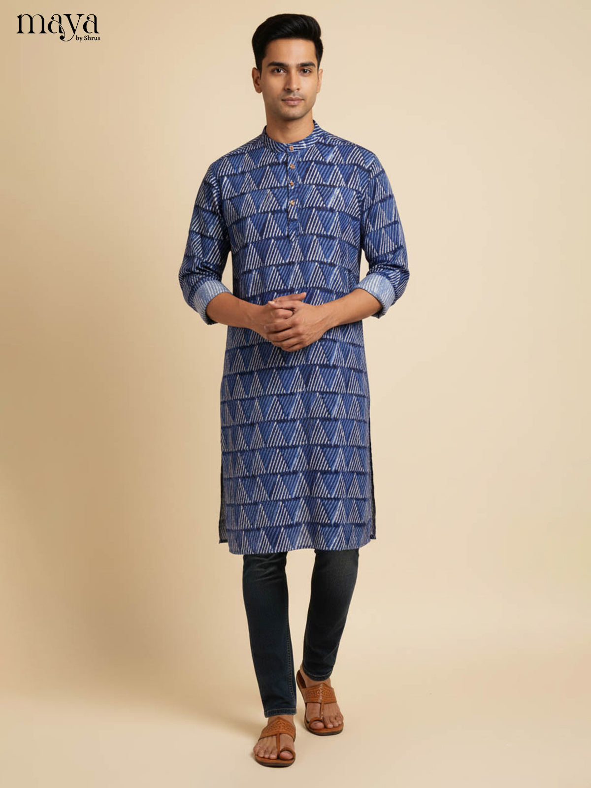 Blue -Readymade Mens Kurta