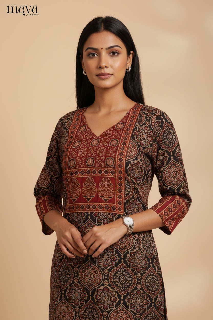 Black & Red-Readymade Kurti