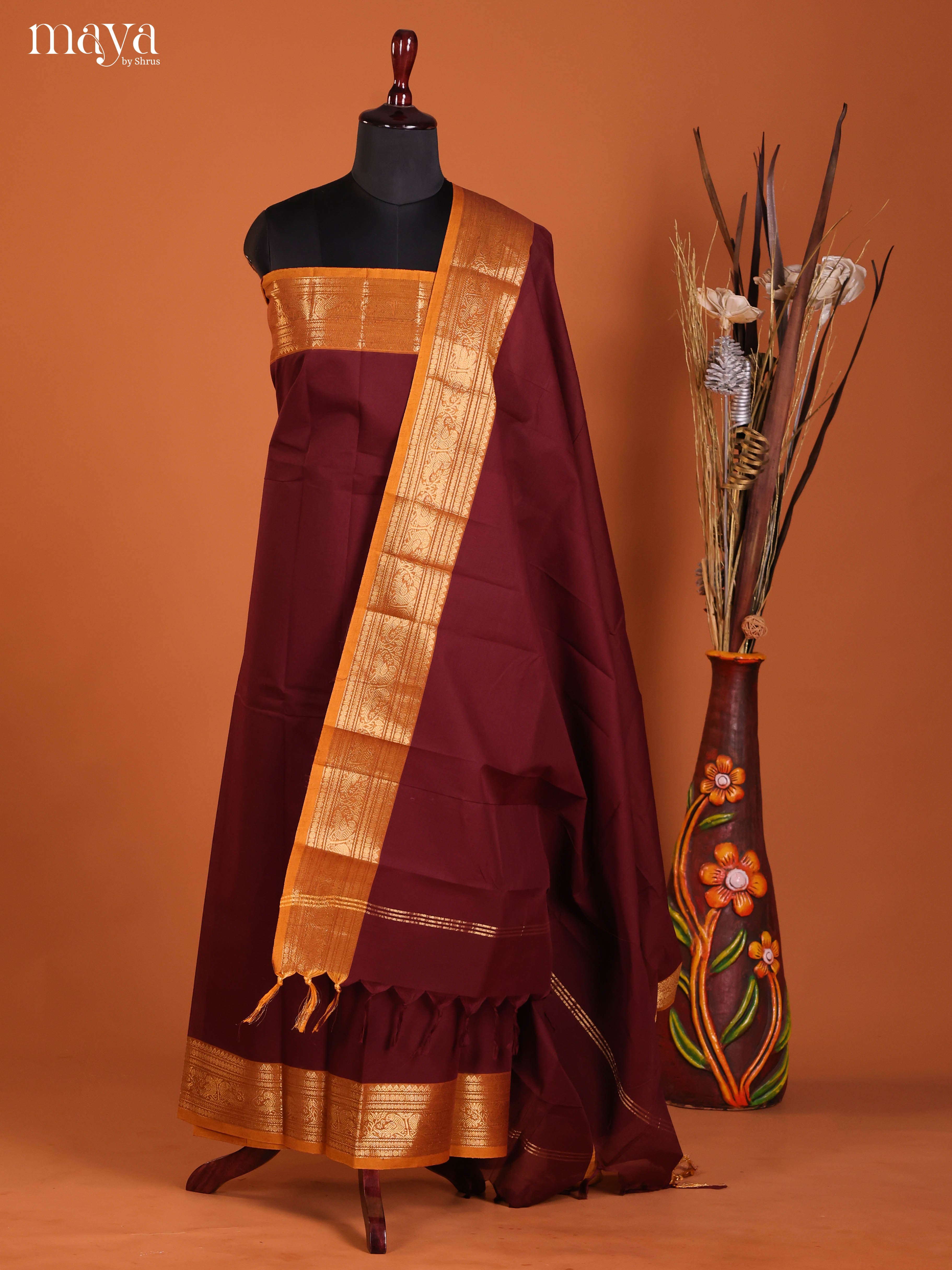 MDJ06085-chettinad top & dupatta combo