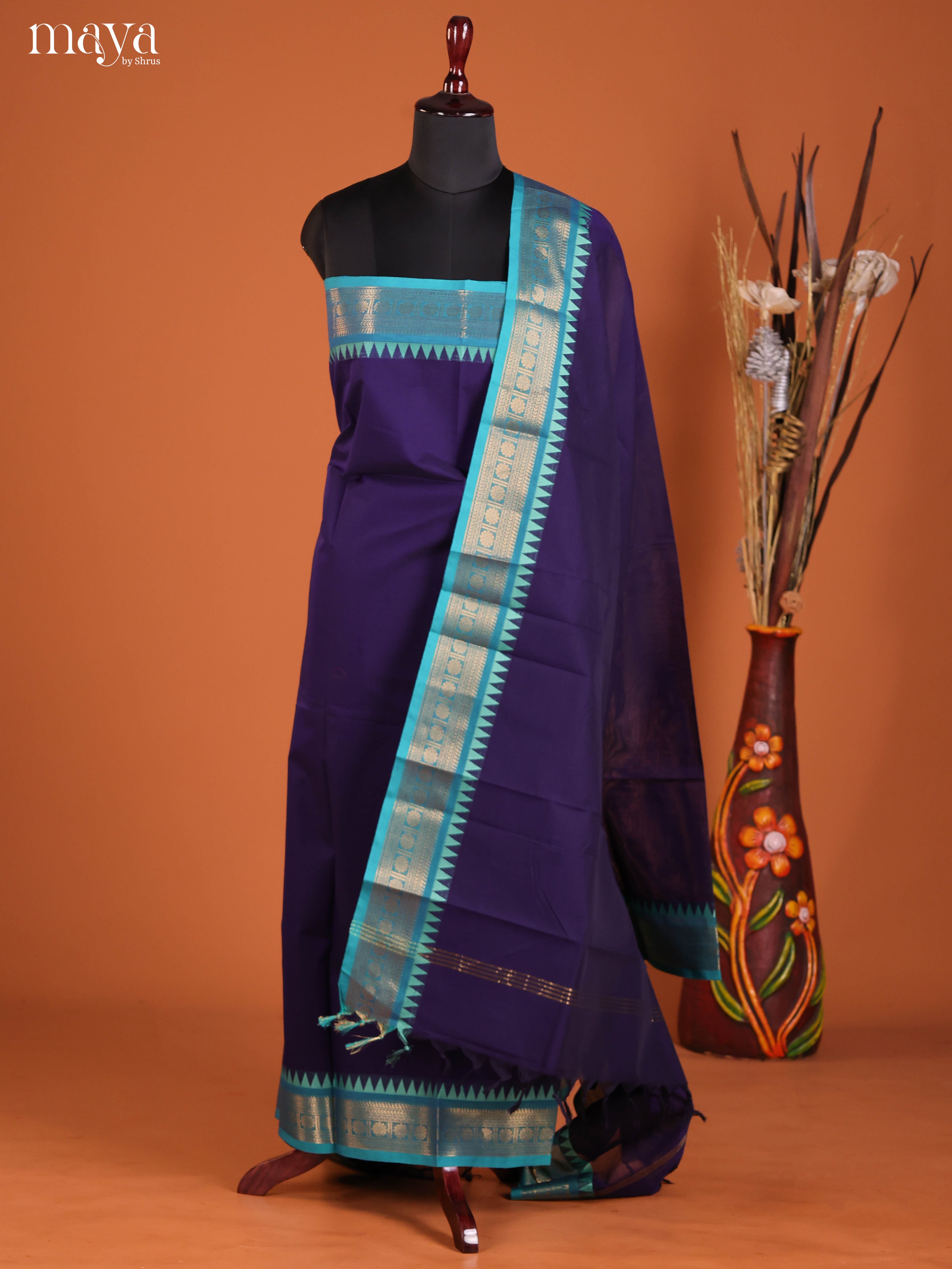 MDJ06092-chettinad top & dupatta combo