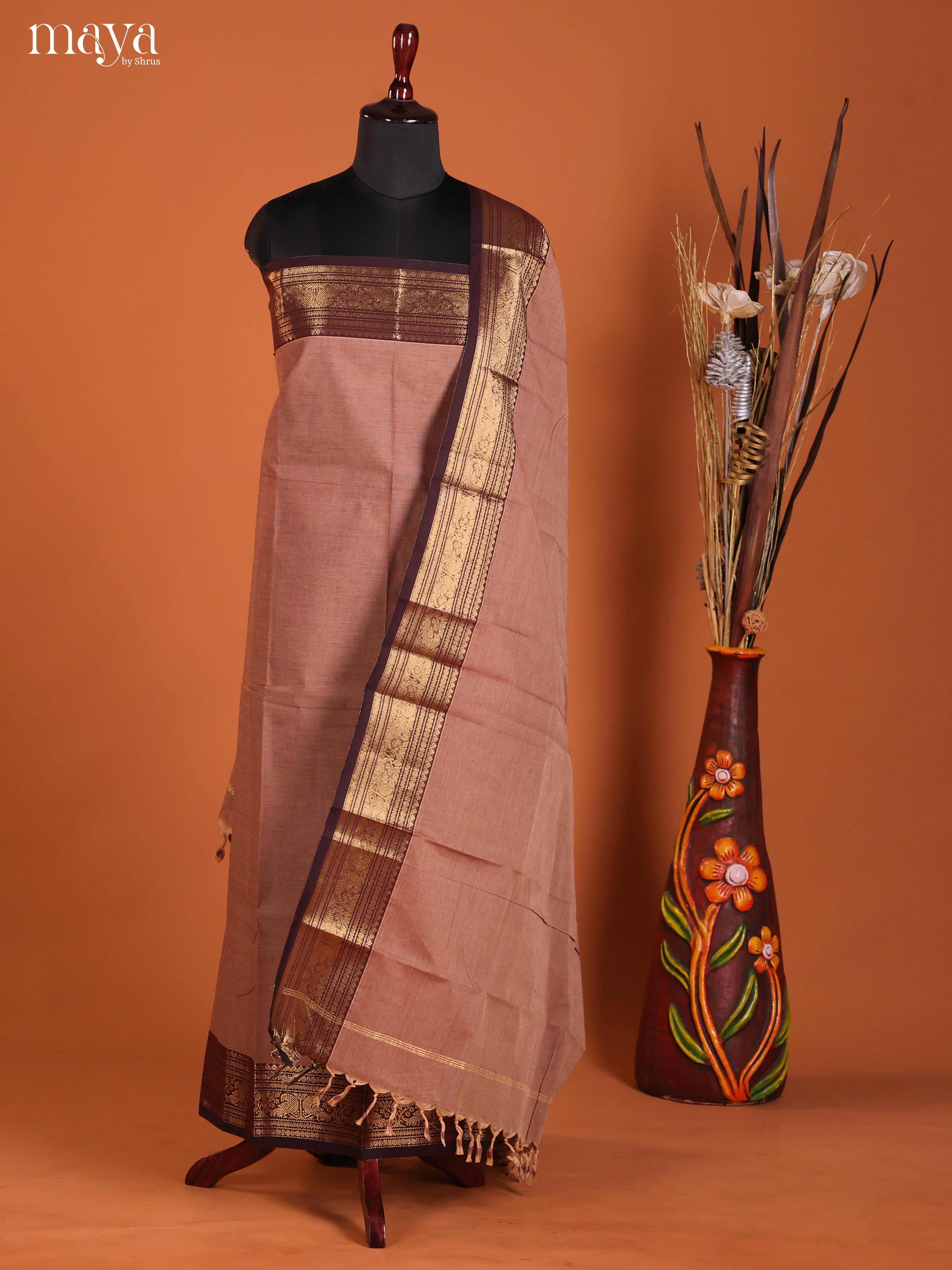 MDJ06093-chettinad top & dupatta combo