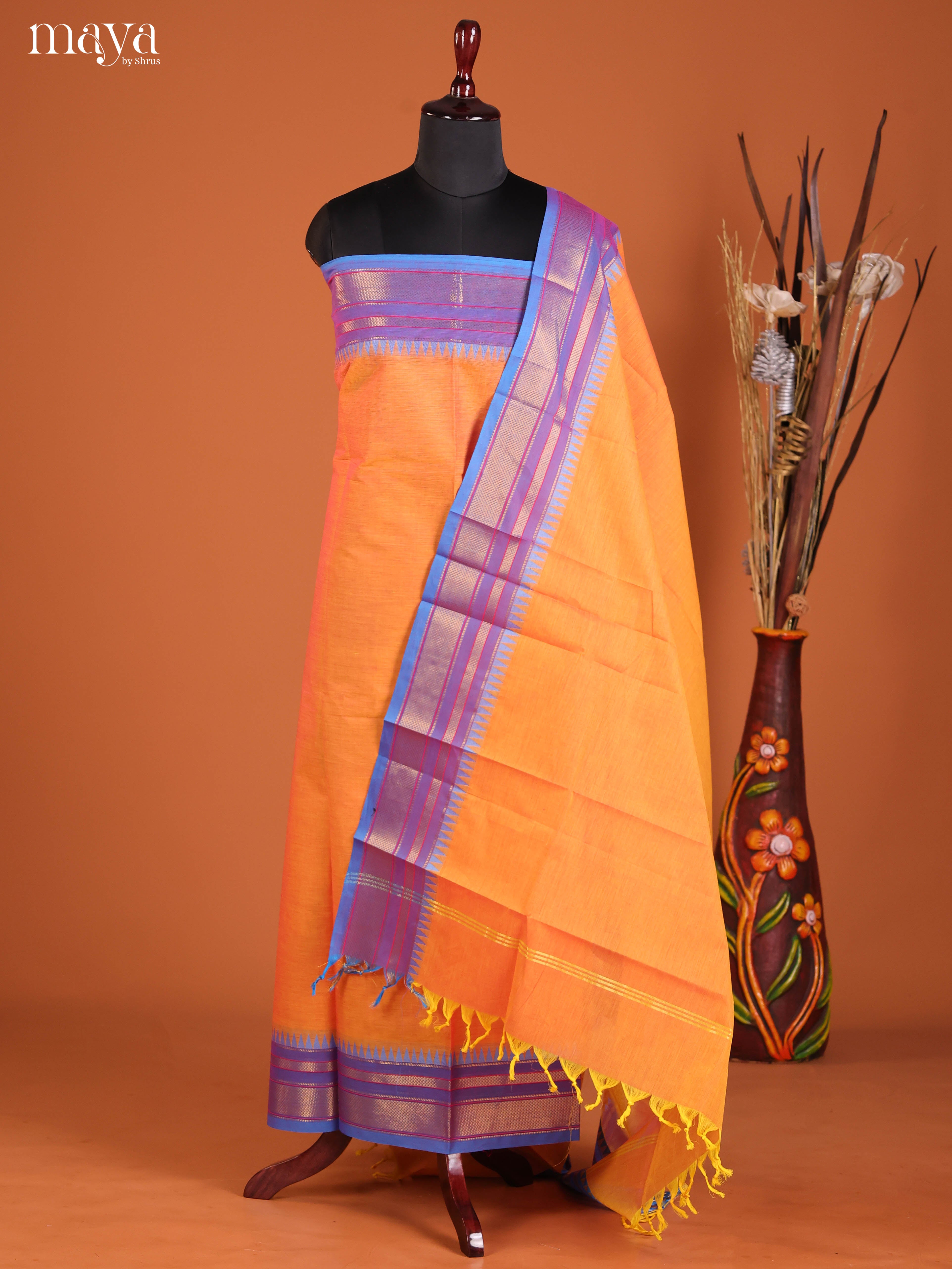 MDJ06095-chettinad top & dupatta combo