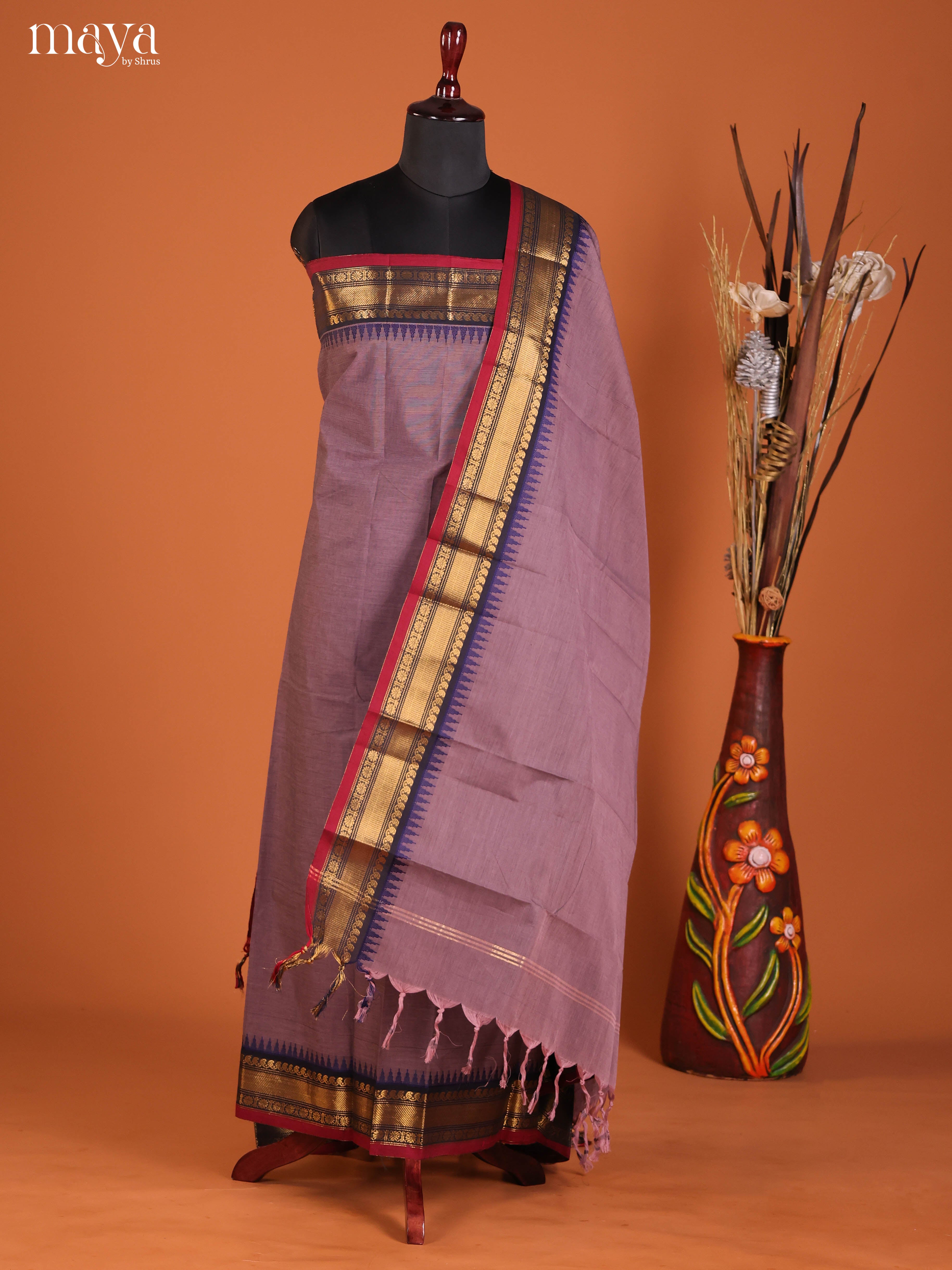 MDJ06103-chettinad top & dupatta combo