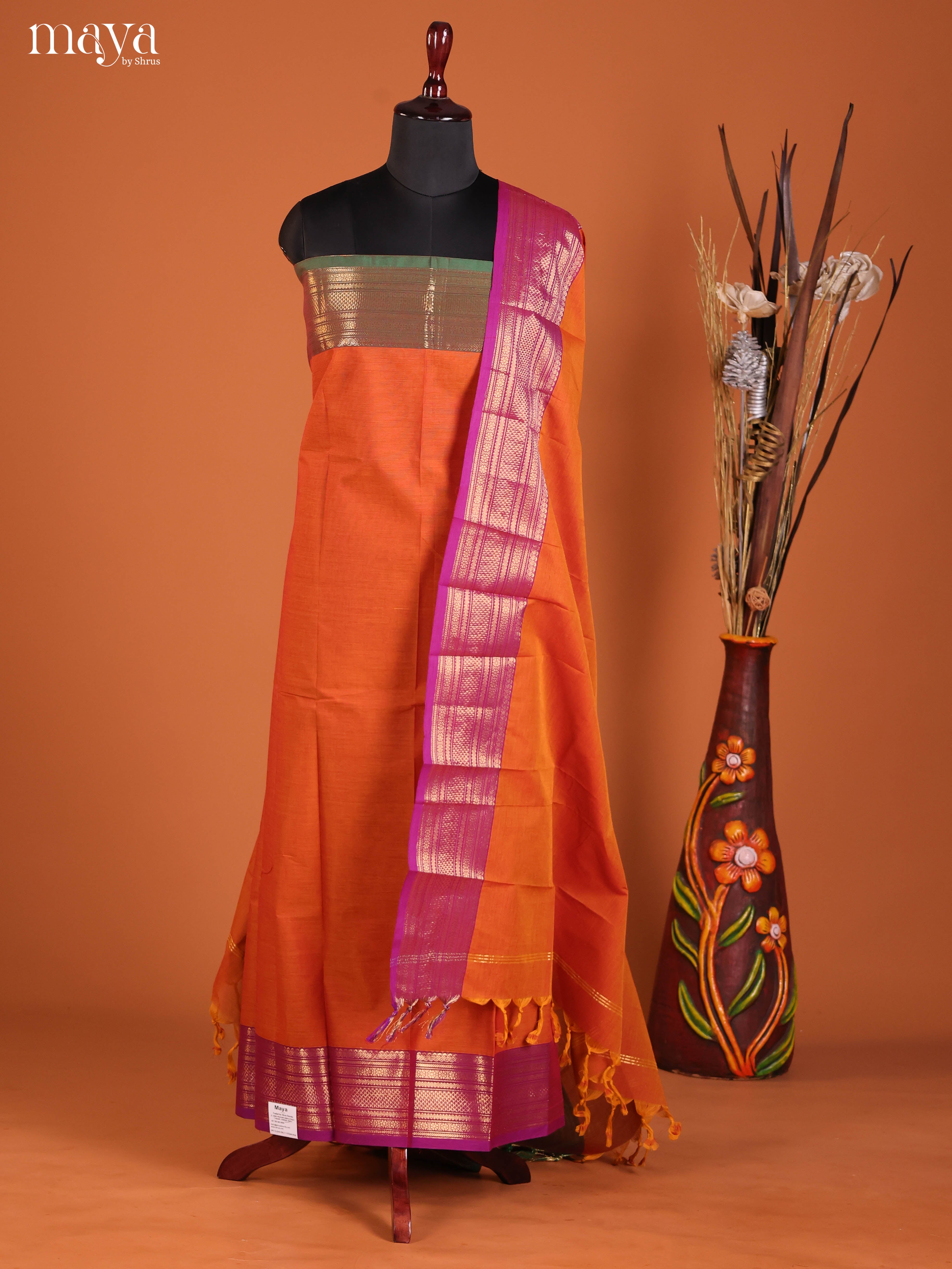 MDJ06104-chettinad top & dupatta combo