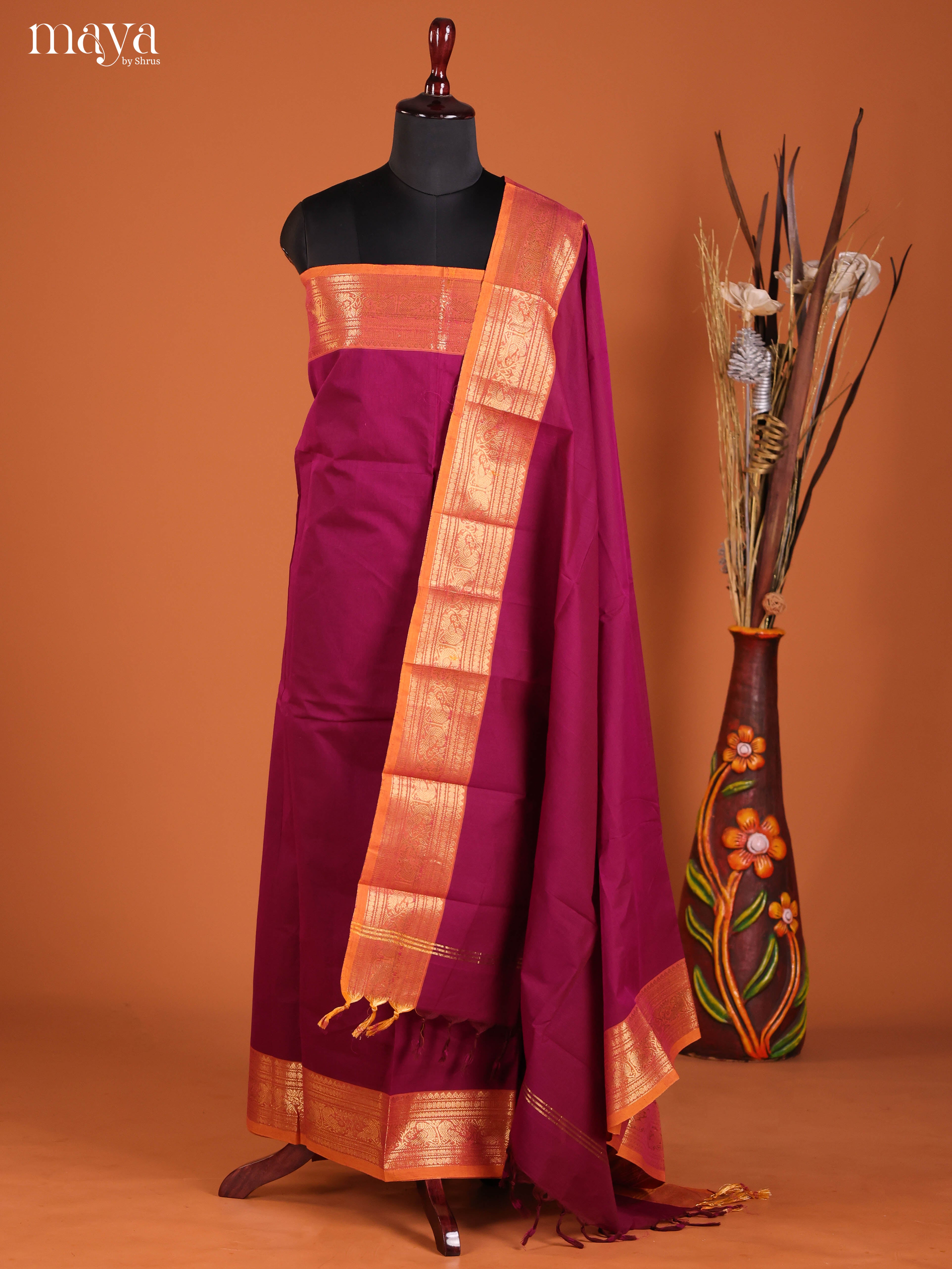 MDJ06105-chettinad top & dupatta combo