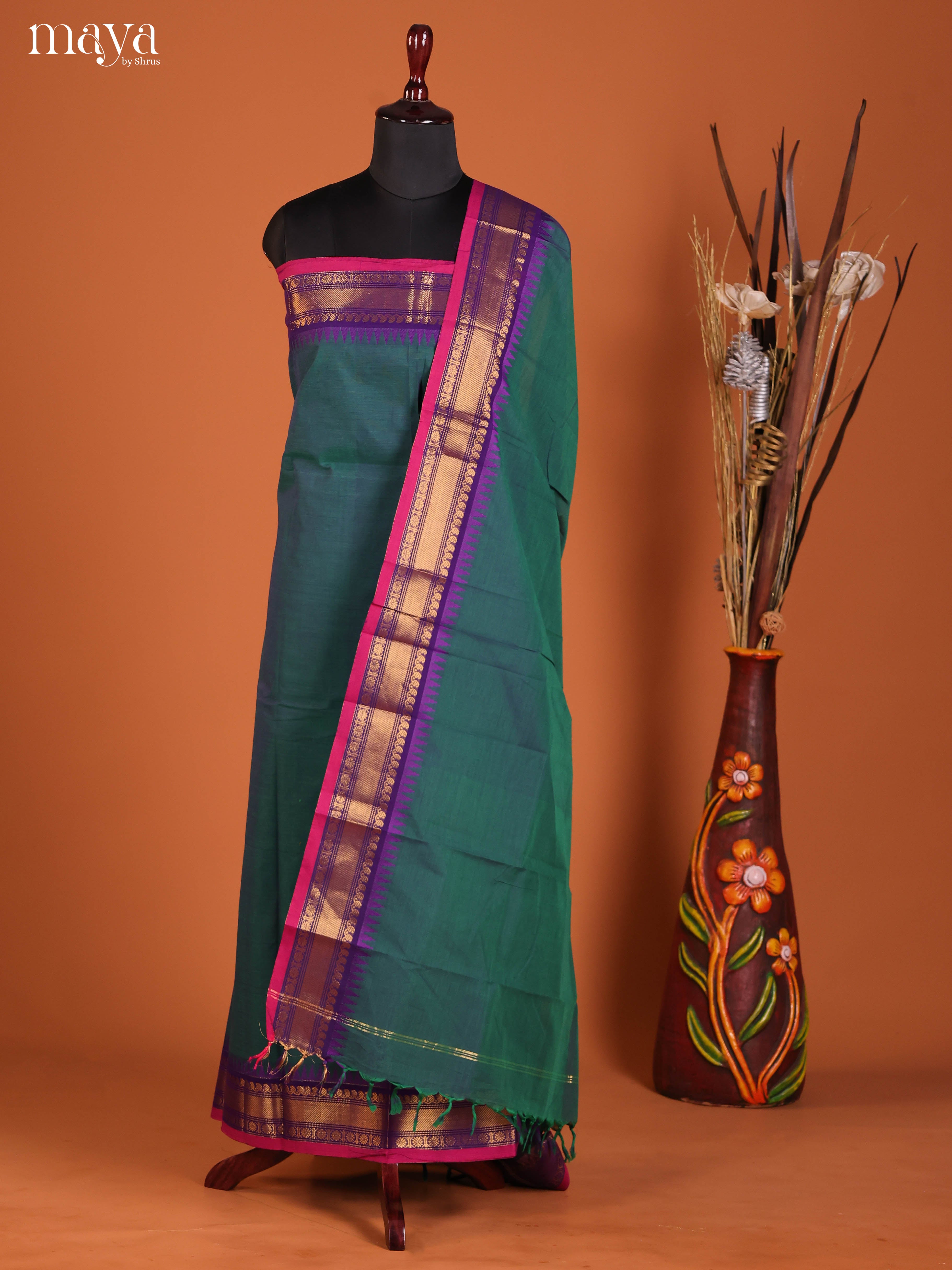 MDJ06107-chettinad top & dupatta combo
