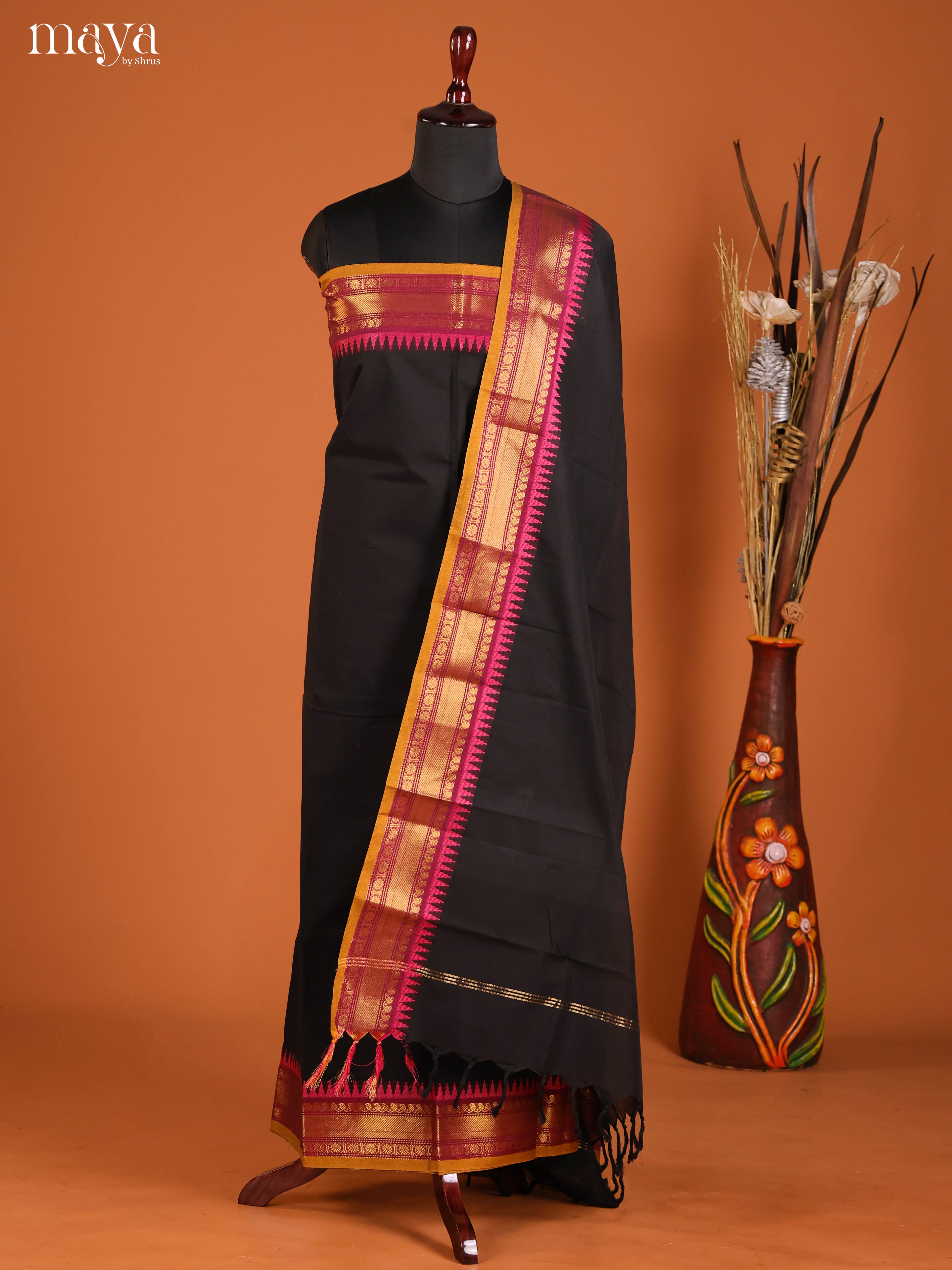 MDJ06109-chettinad top & dupatta combo