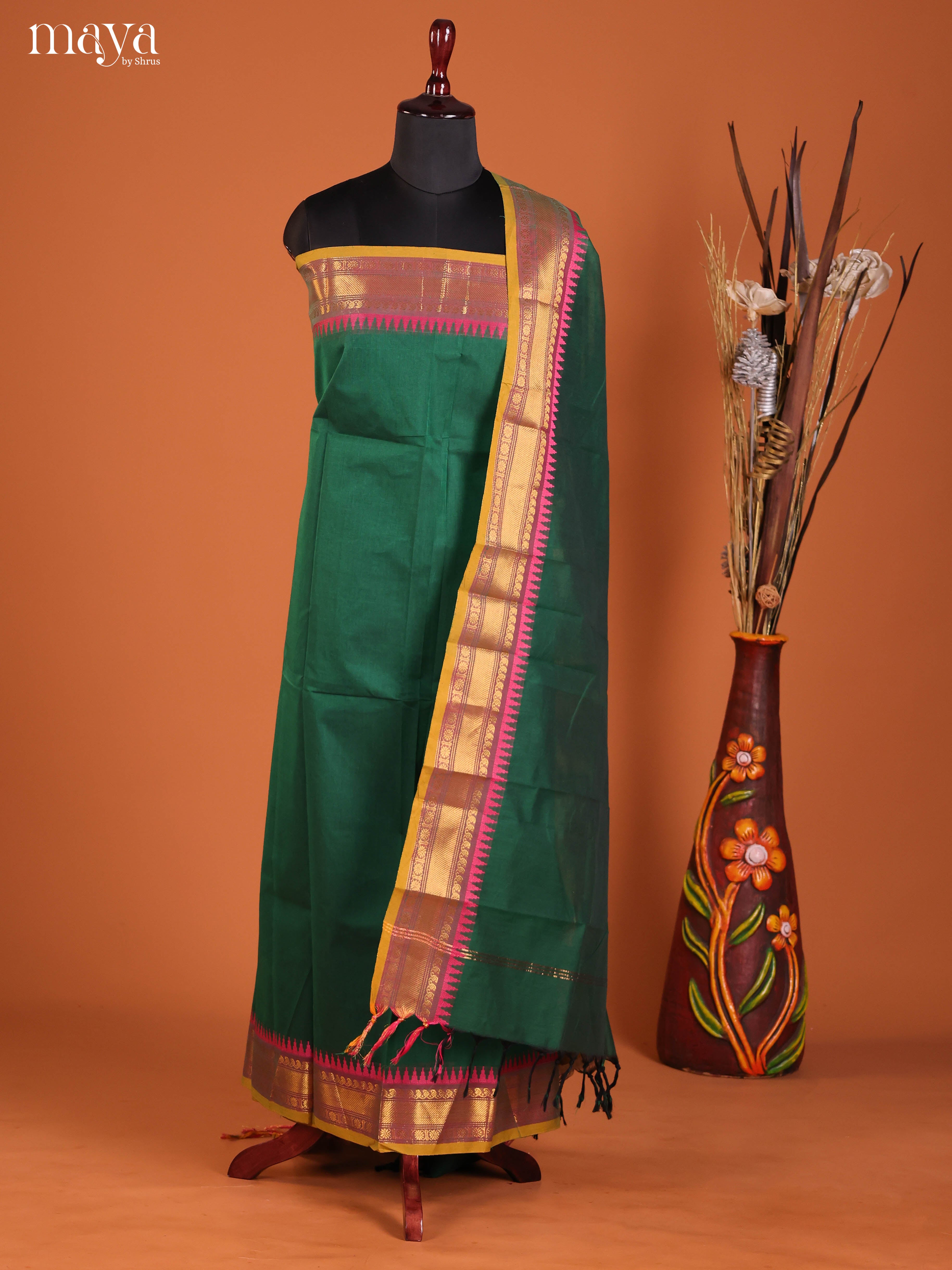 MDJ06110-chettinad top & dupatta combo