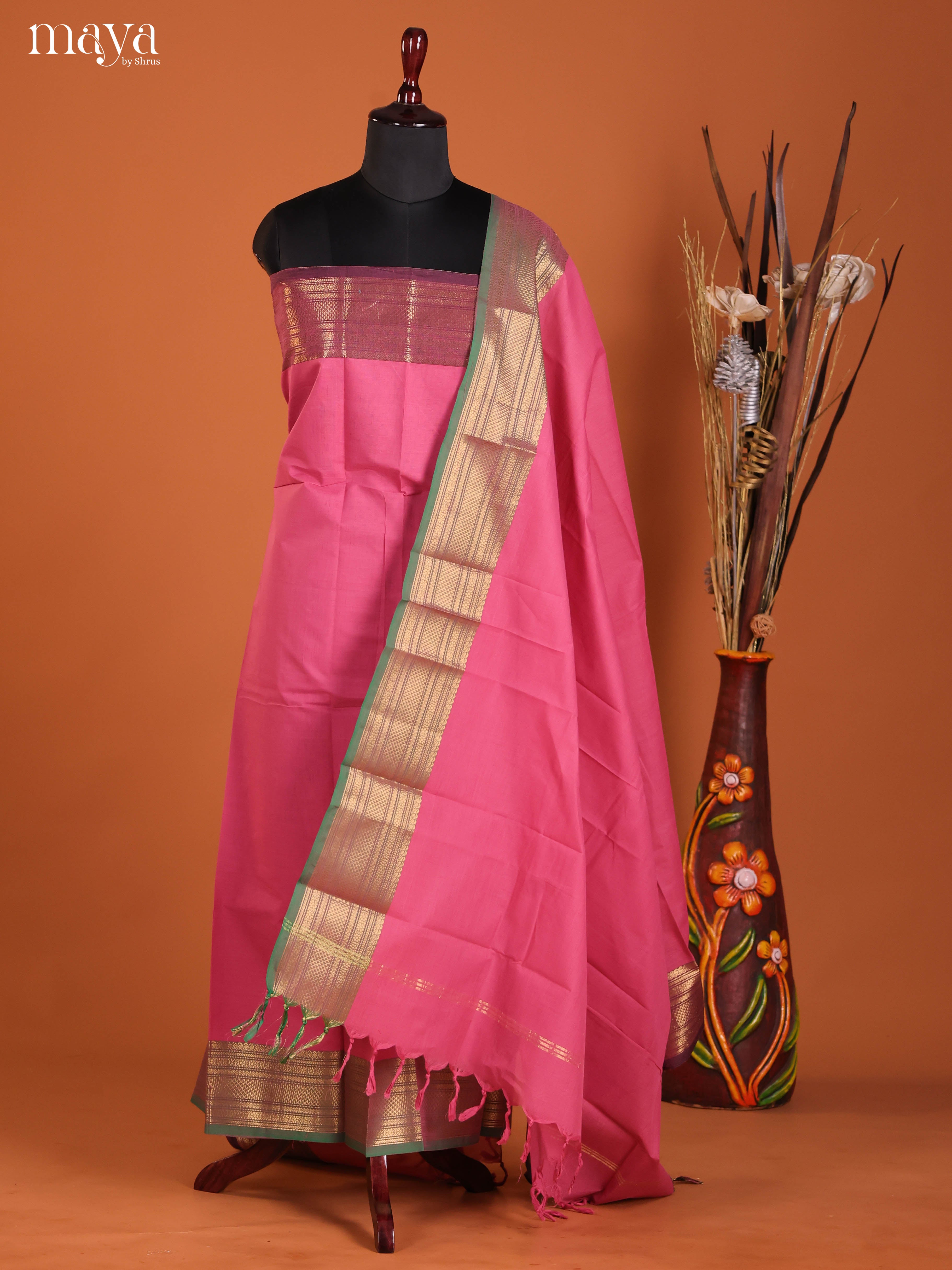 MDJ06113-chettinad top & dupatta combo