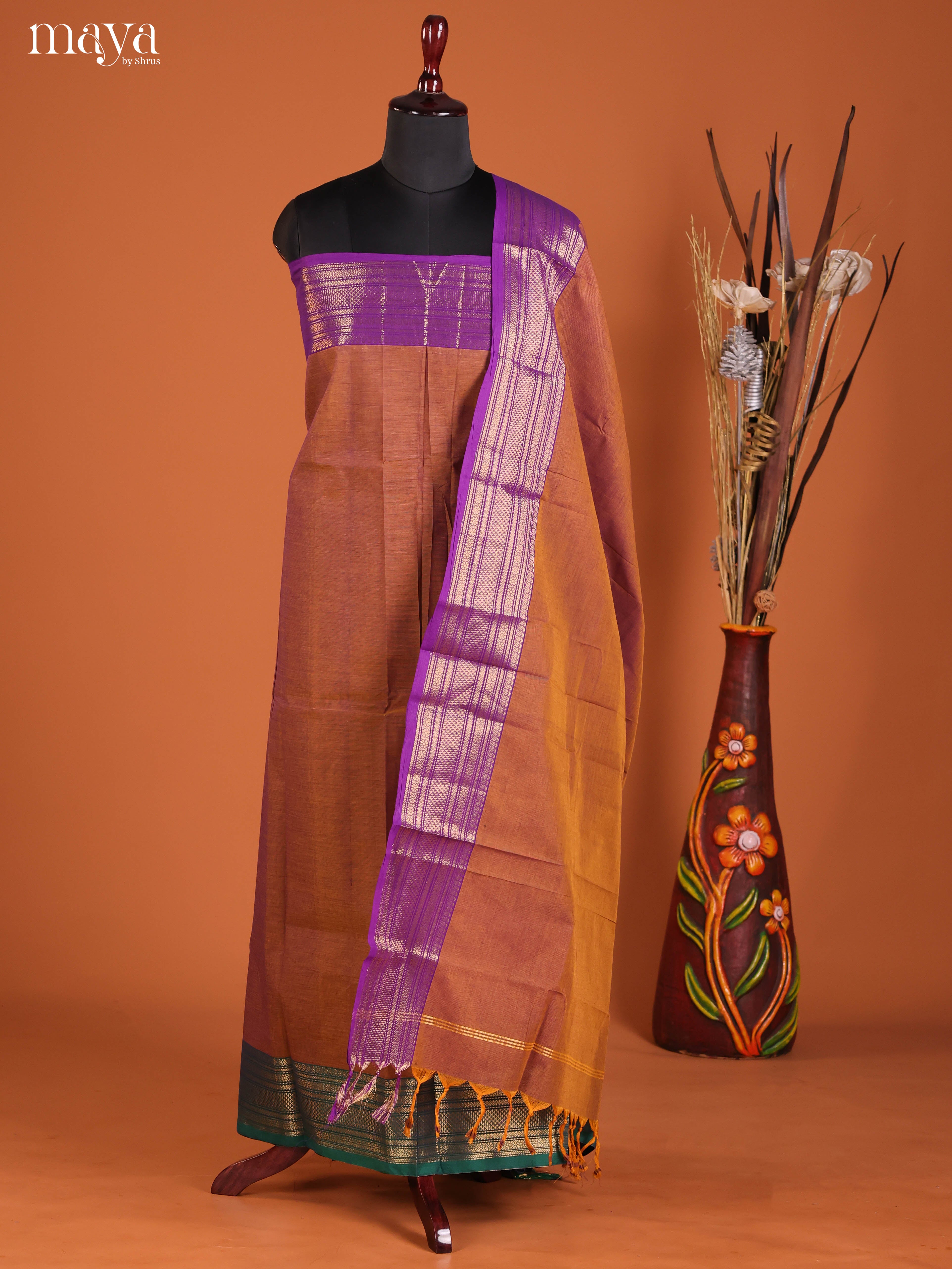 MDJ06114-chettinad top & dupatta combo