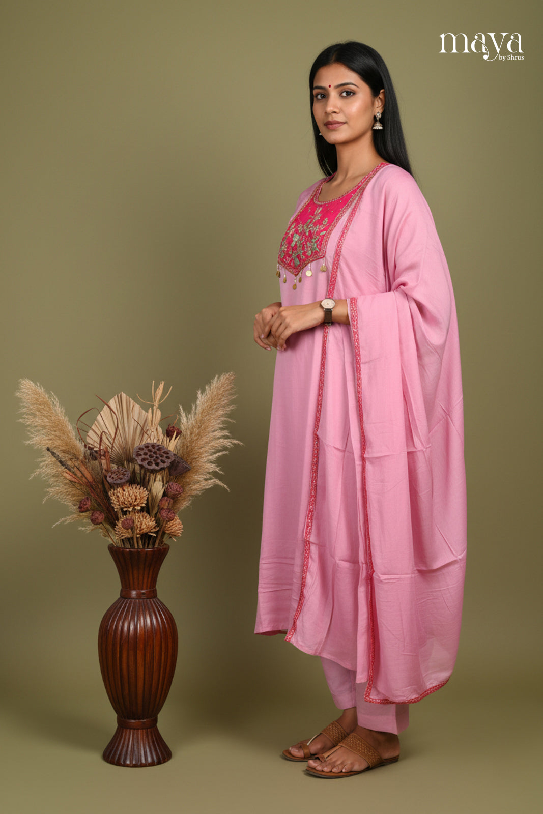 Baby Pink -Party Wear Readymade 3 Piece Salwar Suit