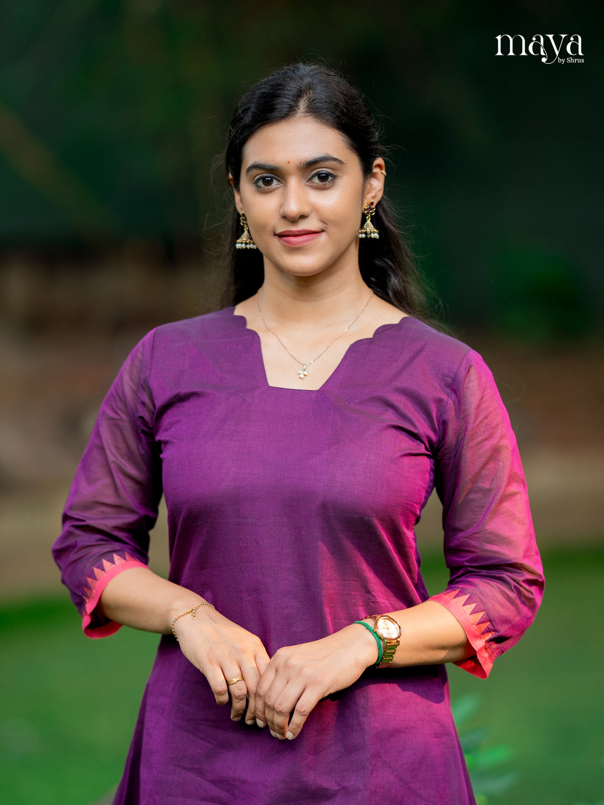 Purple & Pink -Chettinad Cotton Readymade Kurti
