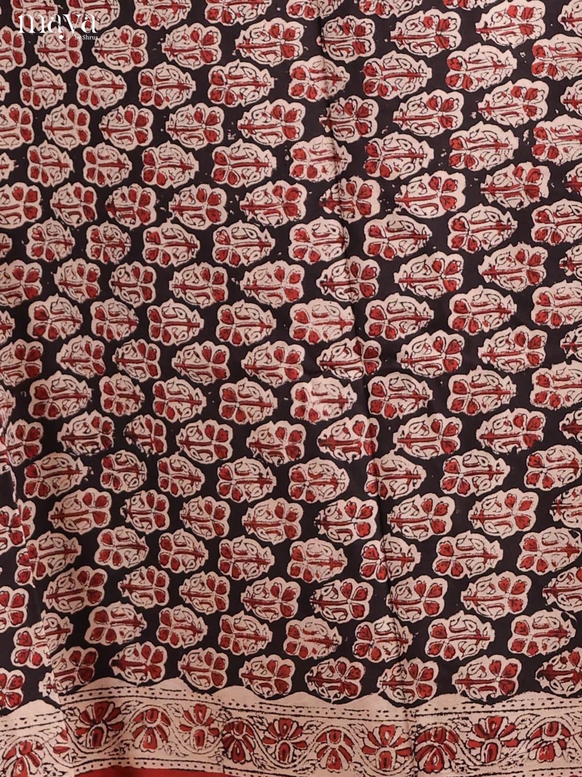 Stunning Black Hand-Block Printed Cotton Salwar Sets With Floral Motifs