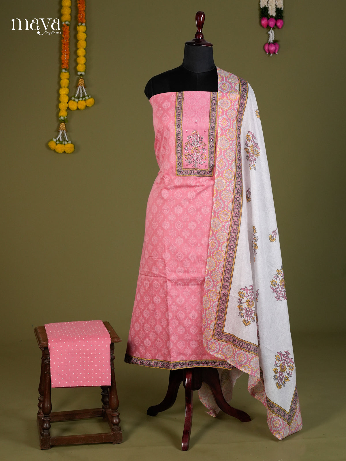 Pink & White - Cotton salwar